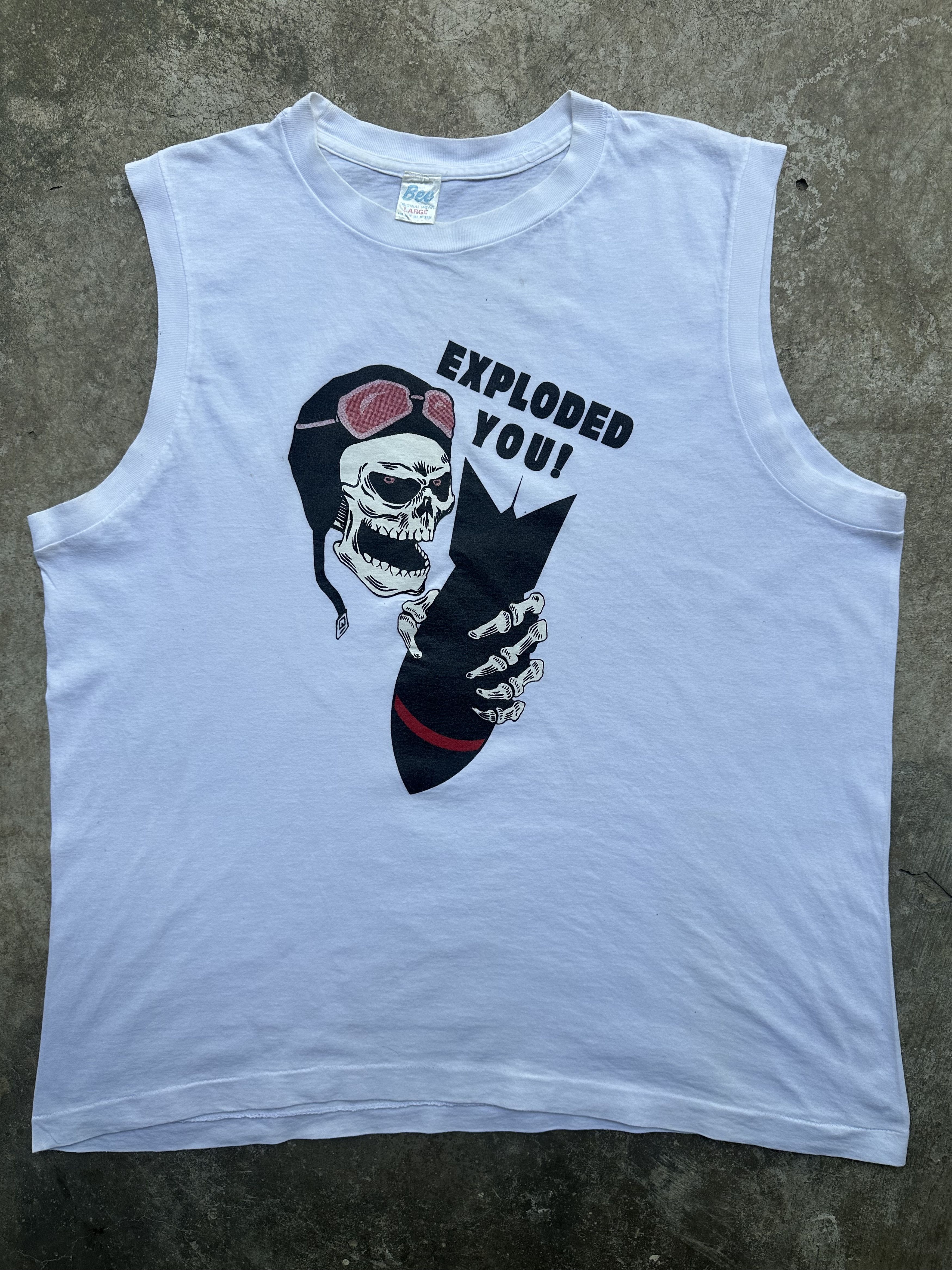 Vintage Rare!! Vintage 80s Exploded You Sleeve Less Tee Size US L / EU 52-54 / 3 - 1 Thumbnail