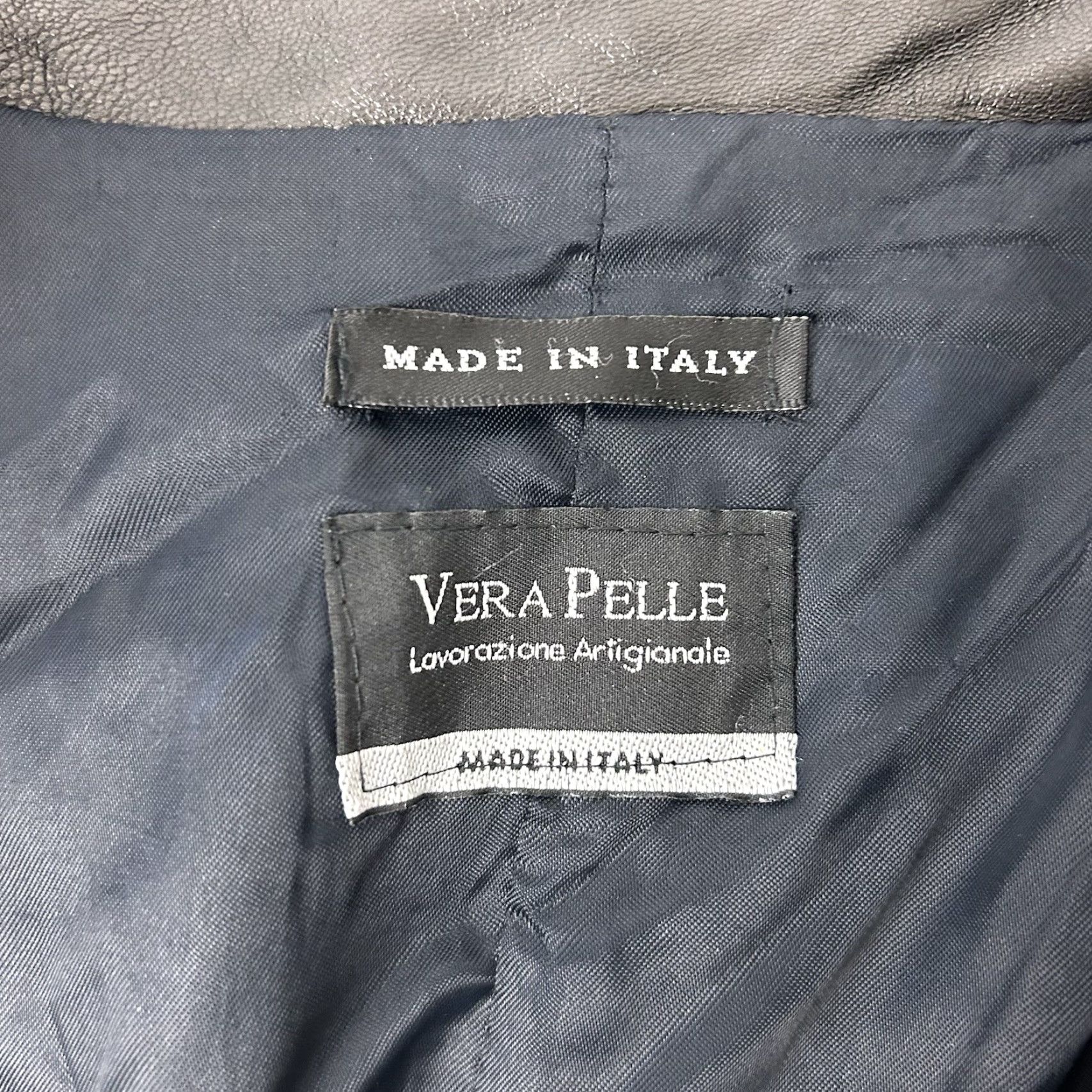 Vera Pelle Vera Pelle Leather Jacket Men Large Dark Brown Button Front Bomber Jacket Casual Formal Size US L / EU 52-54 / 3 - 3 Thumbnail