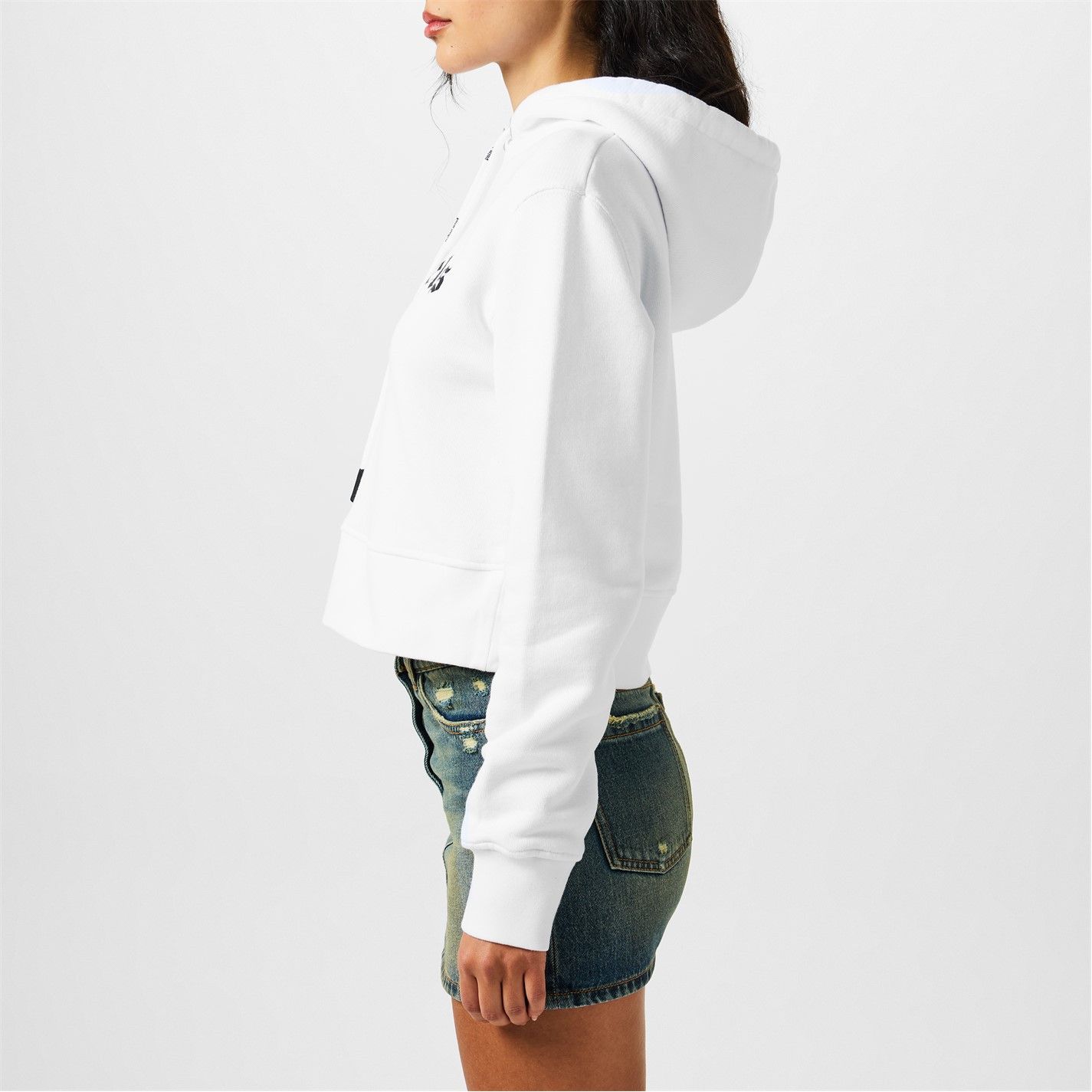 Palm Angels o1g2r1mq0325 Rhinestone Hoodie in White & Black Size L / US 10 / IT 46 - 4 Thumbnail