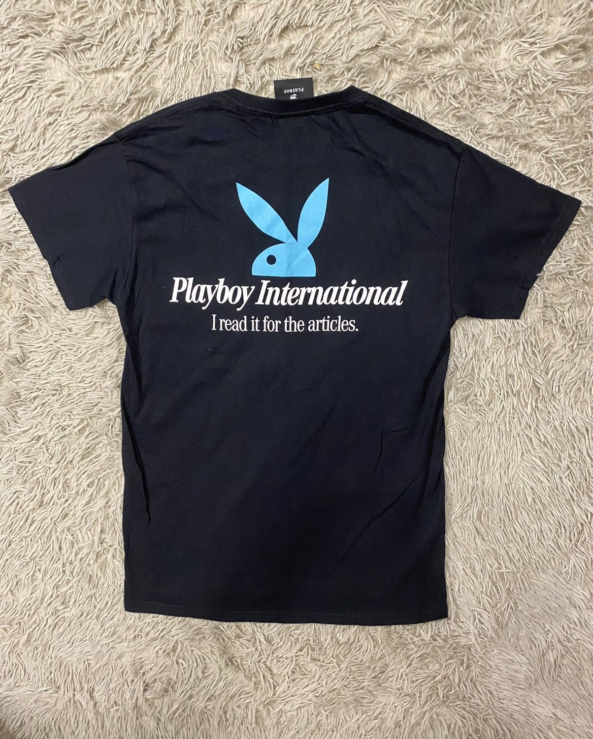 Playboy Vintage 1990s Playboy I Read the Articles Tee large black