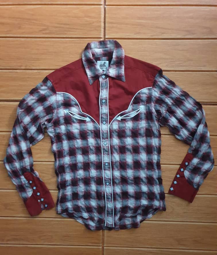 Japanese Brand 💥Bregontrail checkered button up western shirt Size US M / EU 48-50 / 2 - 1 Thumbnail
