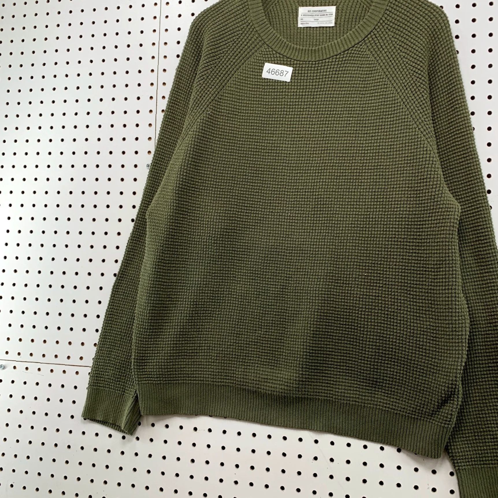 Vintage REI Cooperative Guide Sweater Mens Large Green Waffle Knit Heavyweight Casual Winter Mens Size US L / EU 52-54 / 3 - 6 Thumbnail