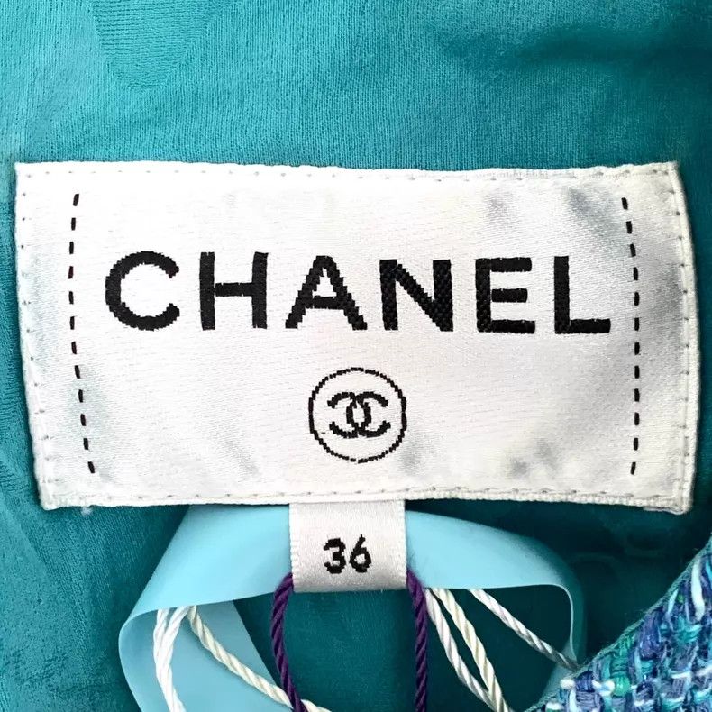 Chanel Chanel Waterfall Series Blue Linen Round Collar Sleeveless Size XS / US 0-2 / IT 36-38 - 7 Thumbnail