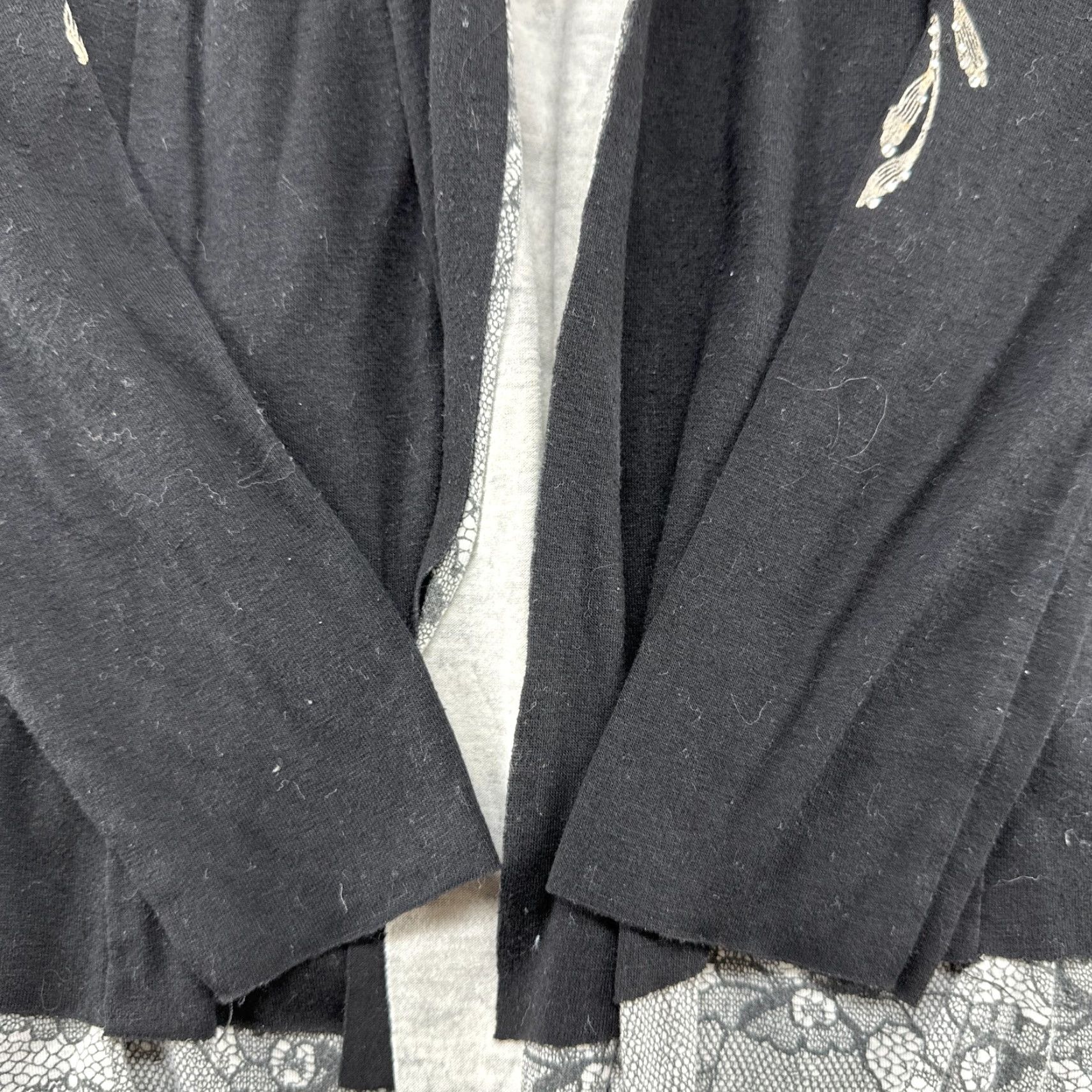 Miss Me VINTAGE Miss Me Cardigan Sweater Womens M Black Rhinestone Bling Roses Cross 80s 90s Fashion Style Cardigan Mens Womens Girls Boys Size M / US 6-8 / IT 42-44 - 2 Thumbnail