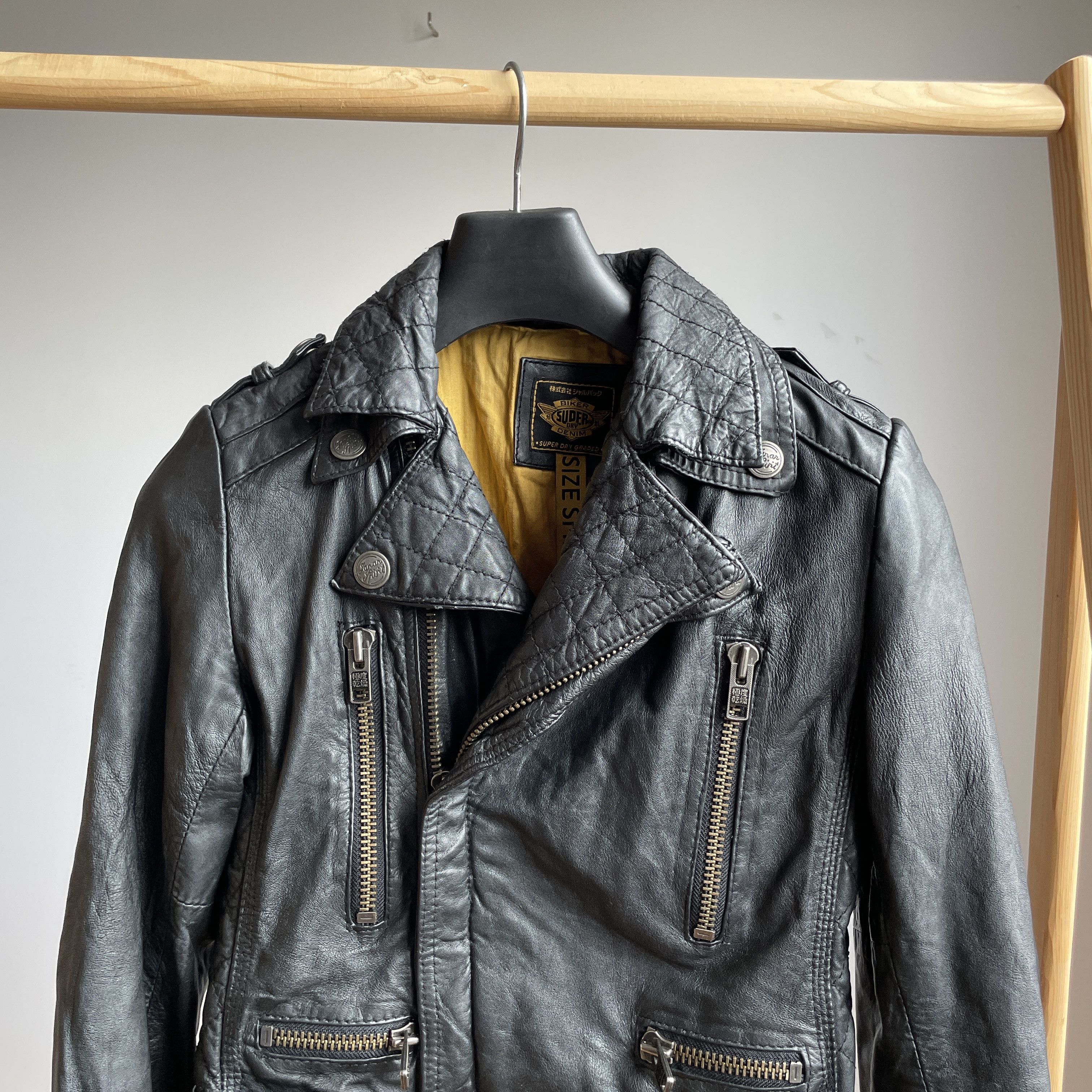 Superdry Superdry Womens Biker Leather Jacket Size S Size S / US 4 / IT 40 - 4 Thumbnail
