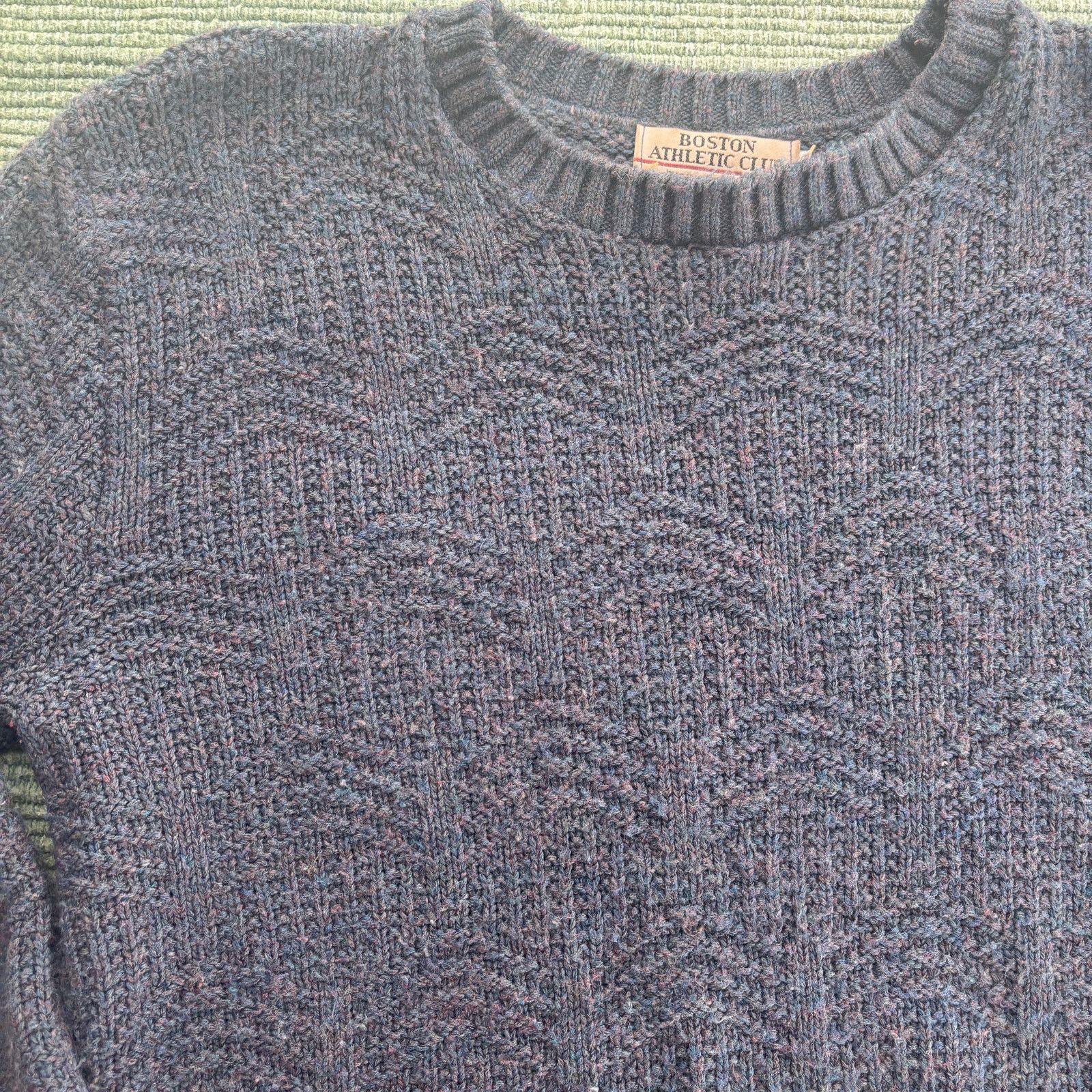 Vintage Vintage mens gray knit boston athletic club grandpa sweater Size US M / EU 48-50 / 2 - 2 Thumbnail