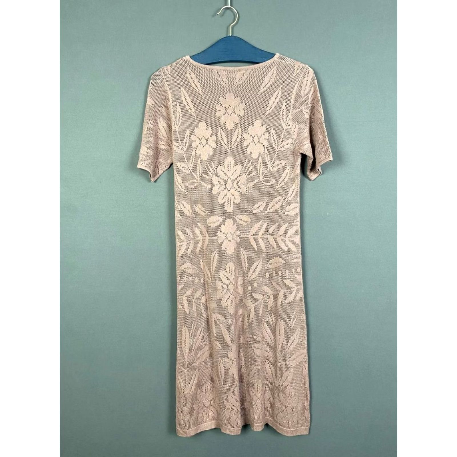 Vintage Gudrun Sjoden Womens Mini Dress S Brown Floral Short Sleeve Crew Neck Size 28" / US 6 / IT 42 - 2 Thumbnail