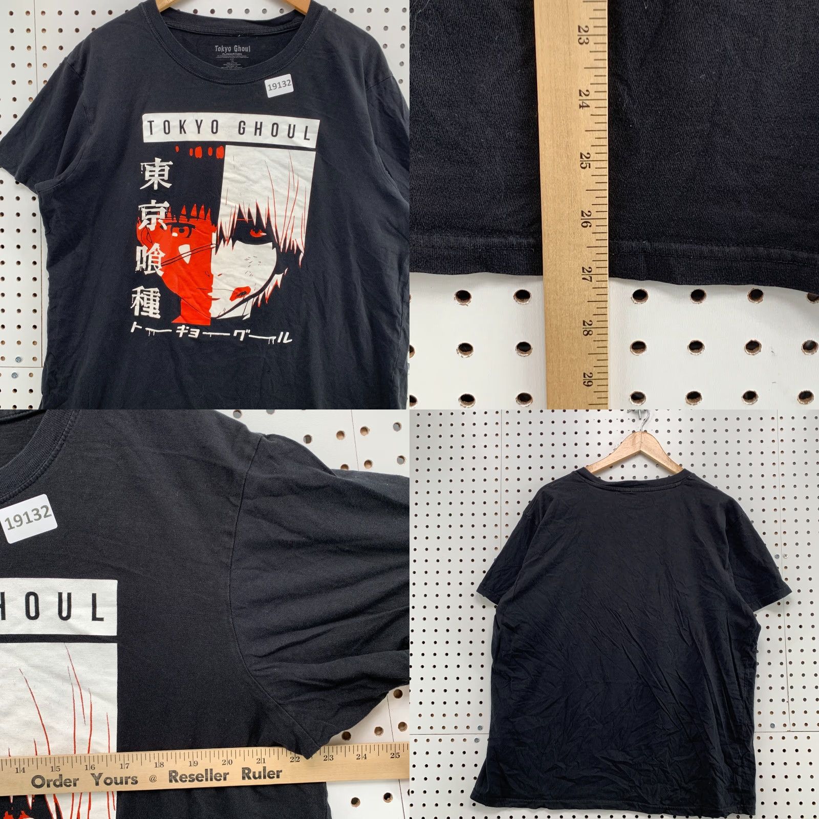 Vintage Tokyo Ghoul Shirt Black Short Sleeve Anime Adult L 23x27 Funimation Mens Size US L / EU 52-54 / 3 - 8 Thumbnail