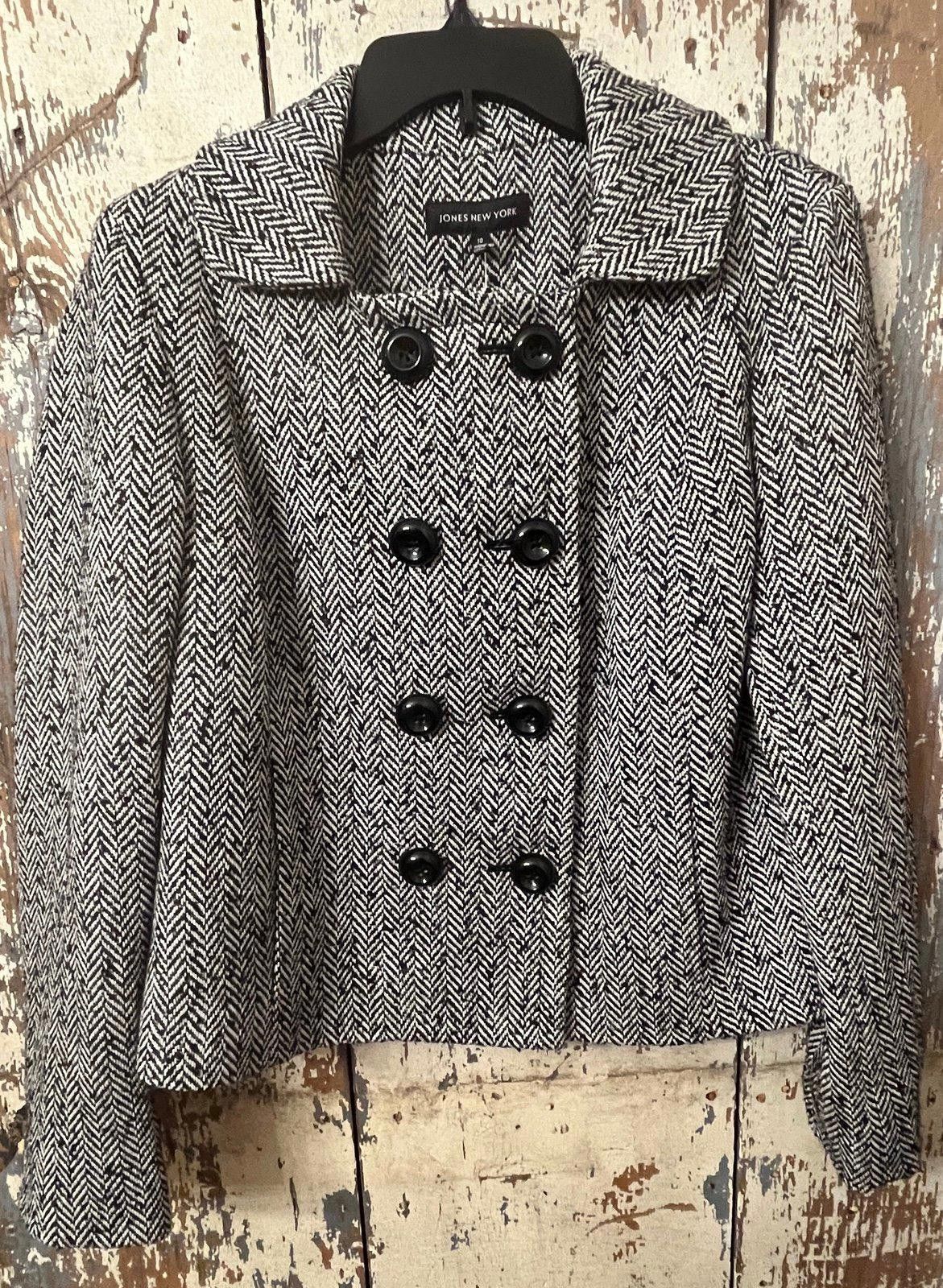 Jones New York NWT Jones New York black white herringbone jacket, size 10 Size M / US 6-8 / IT 42-44 - 1 Thumbnail