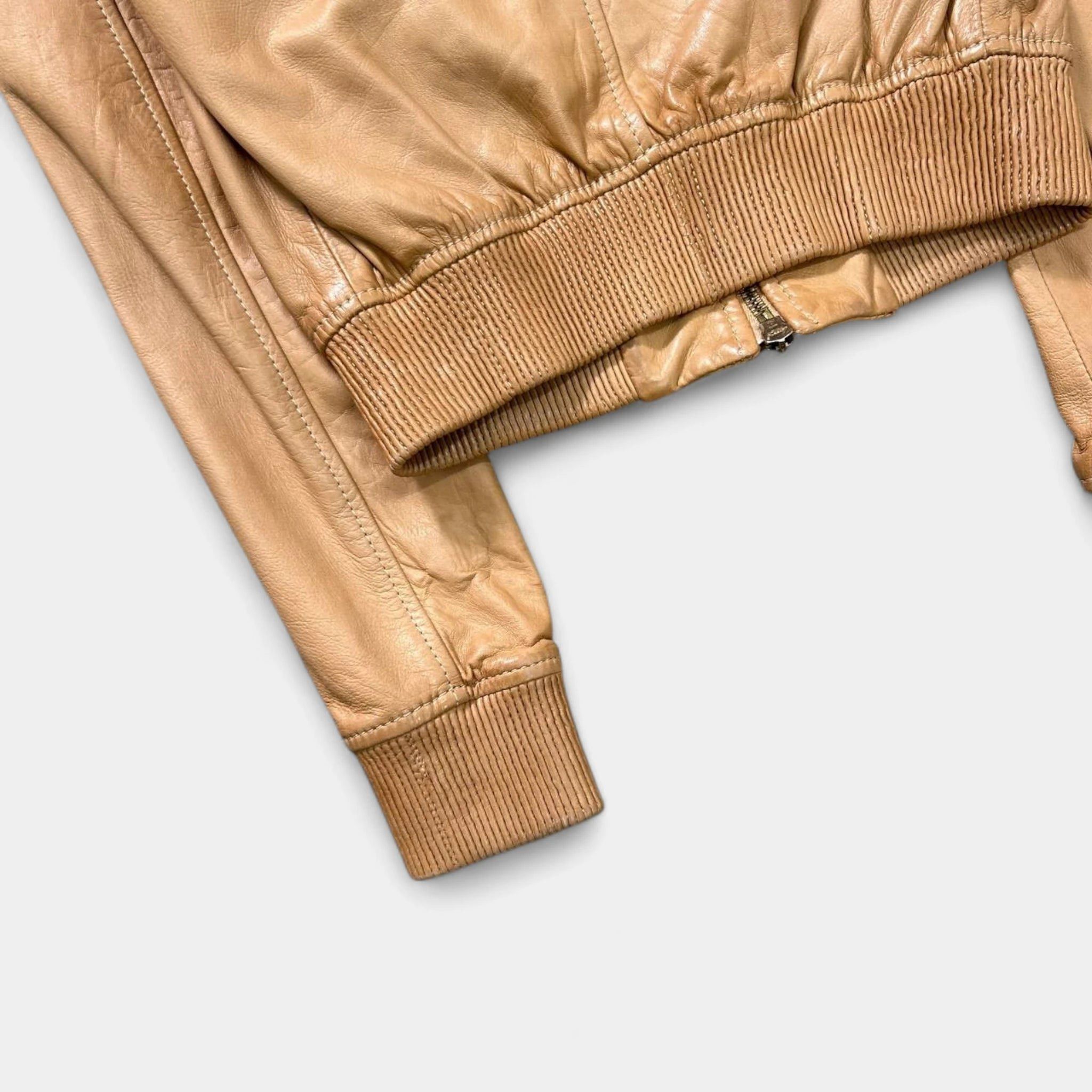 Dsquared2 Dsquared2 Beige Leather Cargo Bomber Jacket Size XS / US 0-2 / IT 36-38 - 6 Thumbnail