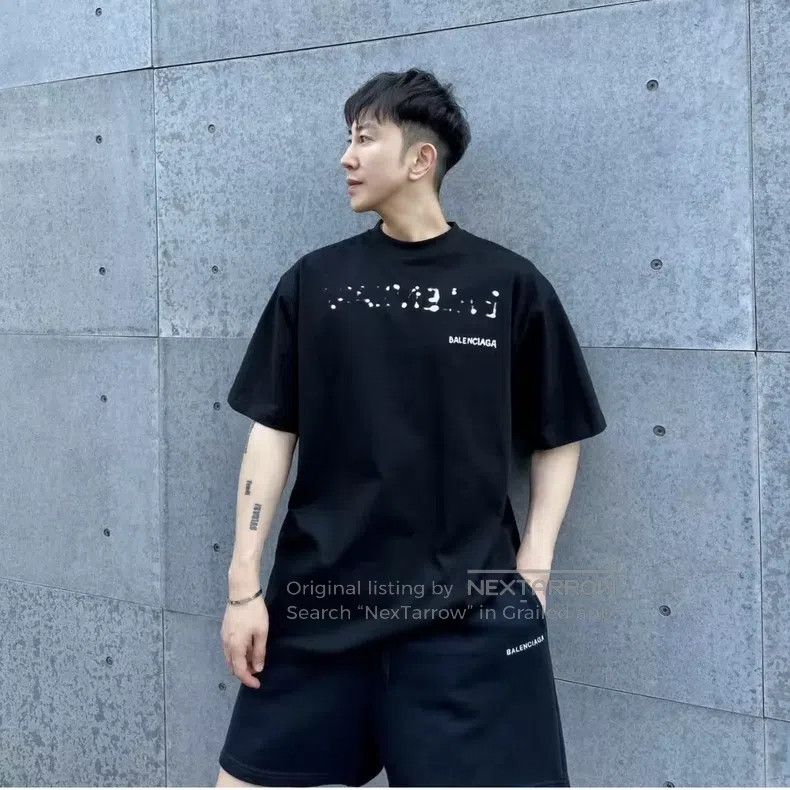 Balenciaga Balenciaga Faded Logo Printed Short Sleeve T-Shirt Size US M / EU 48-50 / 2 - 6 Thumbnail