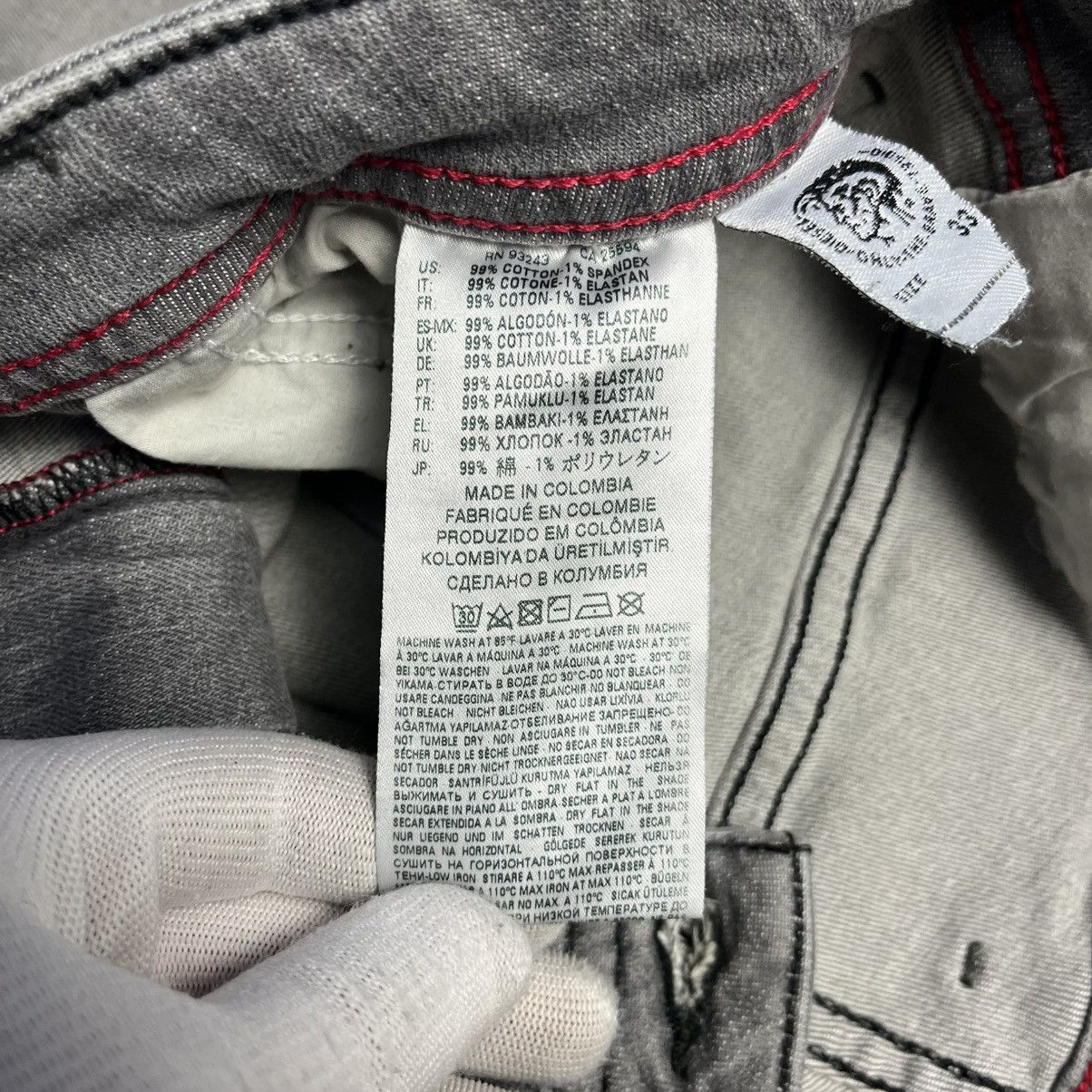 Diesel Vintage Diesel Thommer-C Slim Skinny Denim Gray Jeans Y2K Size US 33 - 15 Thumbnail