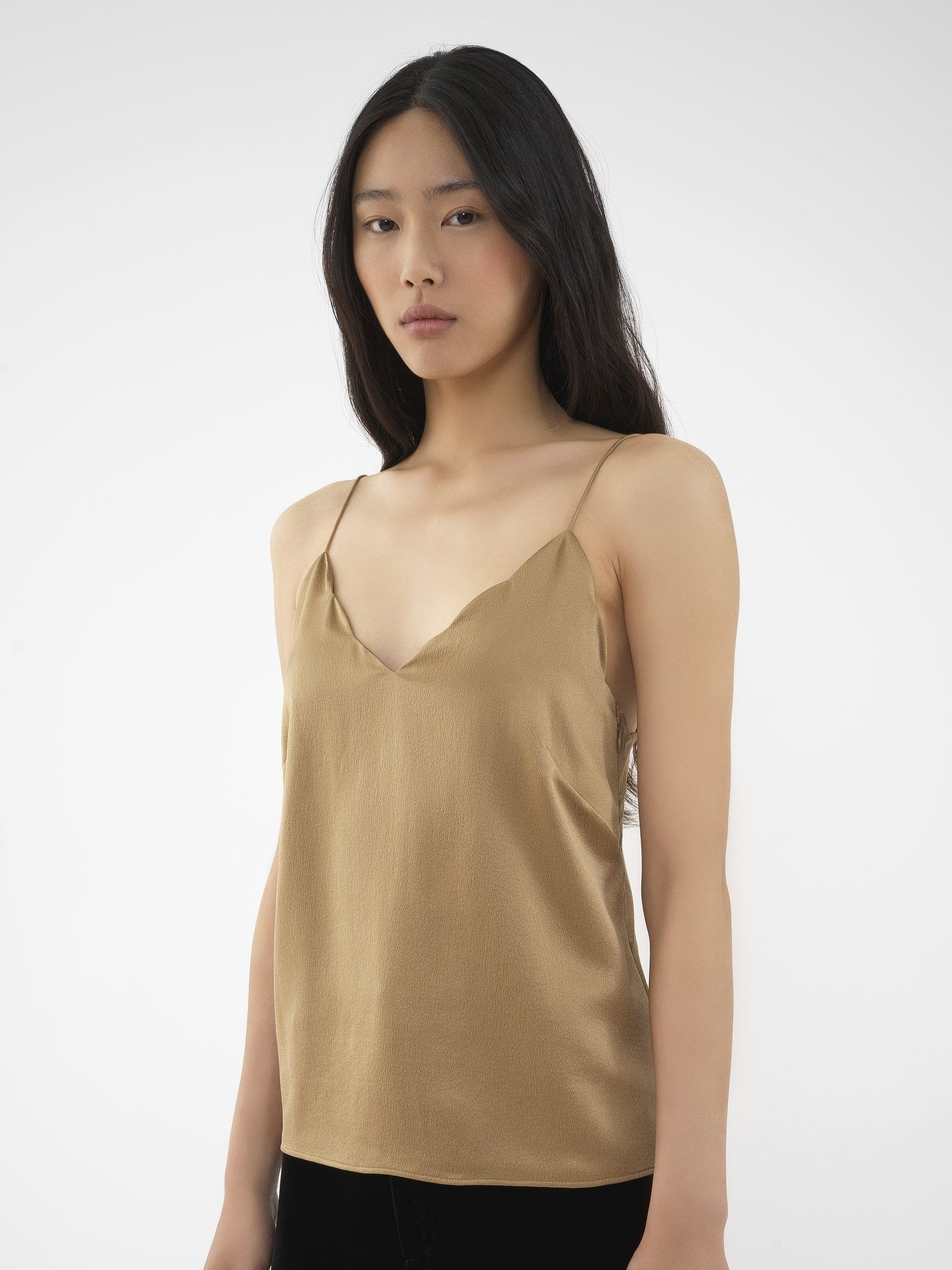 Chloe o1loc1c0325 CHC24 Tank Top in Safari Khaki Size XL / US 12-14 / IT 48-50 - 3 Thumbnail
