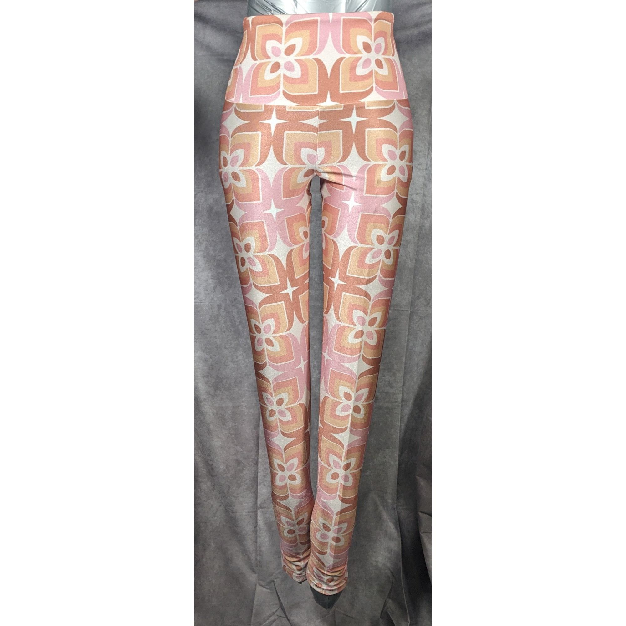 Other Goldsheep Retro Printed Pink And Orange Leggings Size 24" / US 00 / IT 34 - 6 Thumbnail