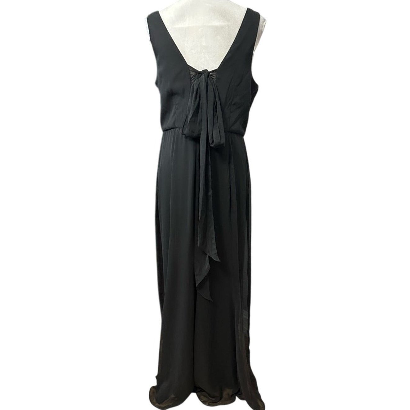 Other Social Bridesmaids Maxi Gown Dress Bow Accent Black 16 NWOT Size XXL / US 16-18 / IT 52-54 - 4 Thumbnail
