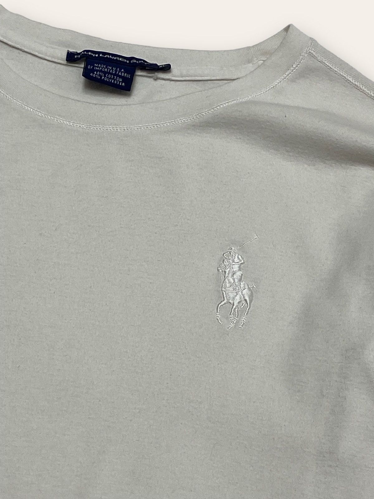 Ralph Lauren 90s Vintage RALPH LAUREN US Made White Big Logo Longsleeve Size M / US 6-8 / IT 42-44 - 3 Thumbnail