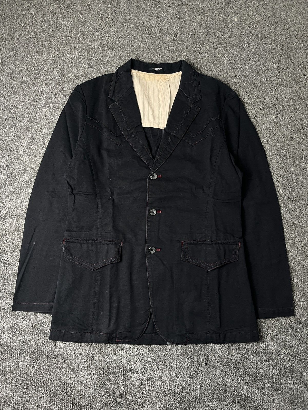 Tornado Mart Tornado mart Black Red Line Blazer Size 42R - 1 Thumbnail