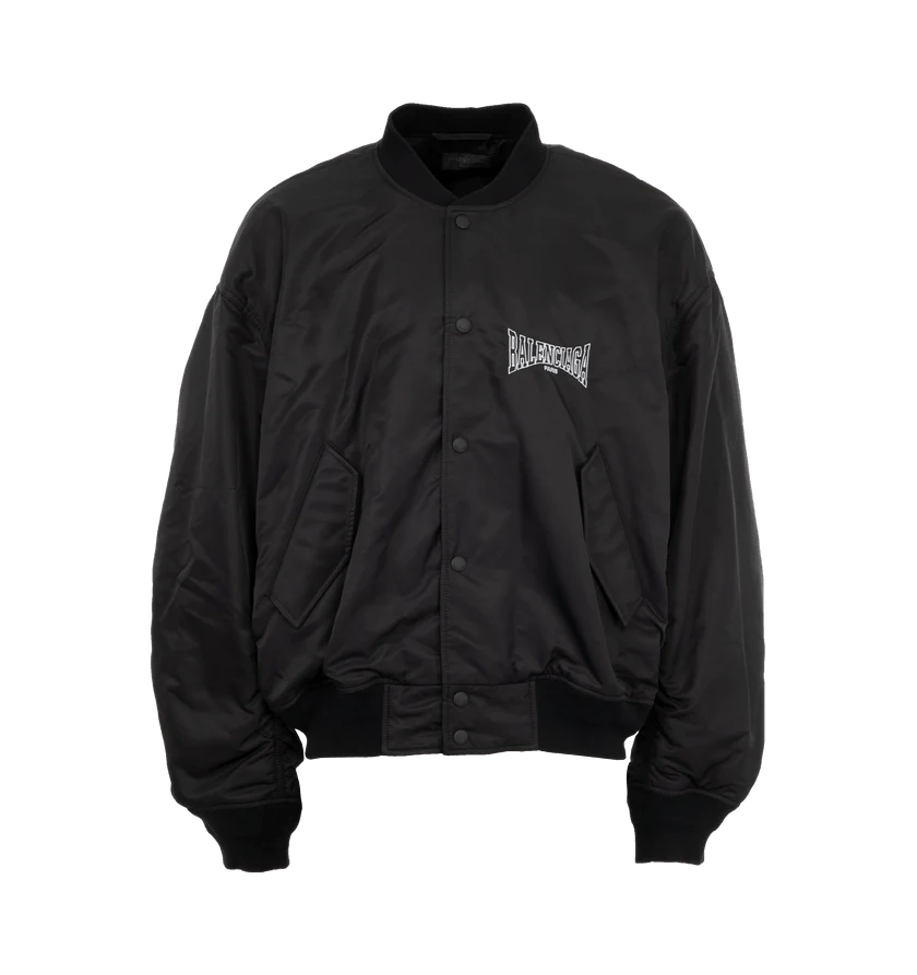 Balenciaga o1h1sh11224 Varsity Jacket in Black Size US L / EU 52-54 / 3 - 1 Thumbnail