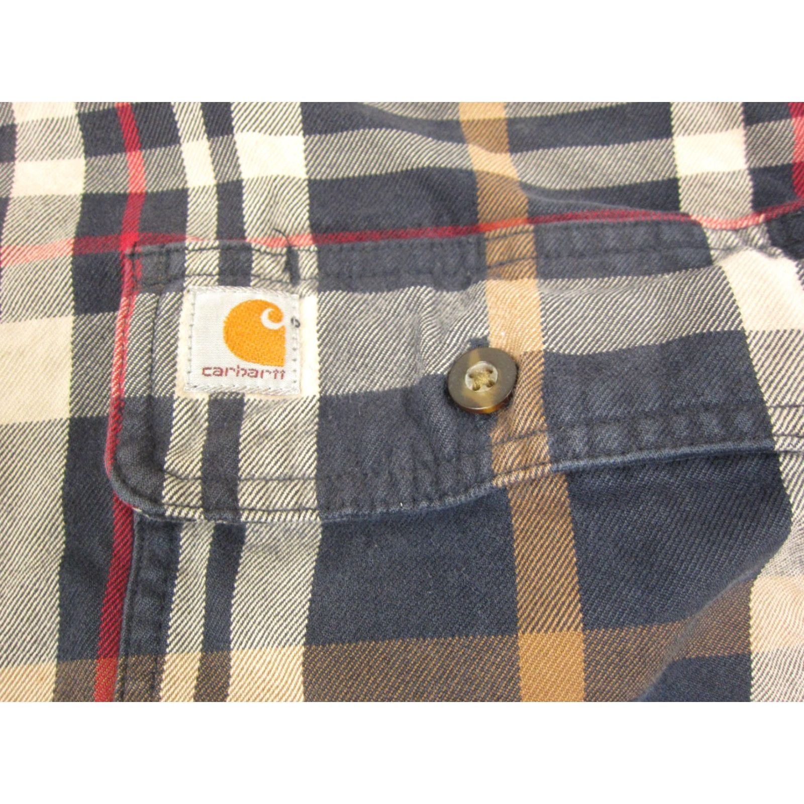 Carhartt VINTAGE Carhartt Shirt Mens LT Black Plaid Flannel Heavy Thick Workwear Casual Button-Up Tall Large Size US L / EU 52-54 / 3 - 4 Thumbnail