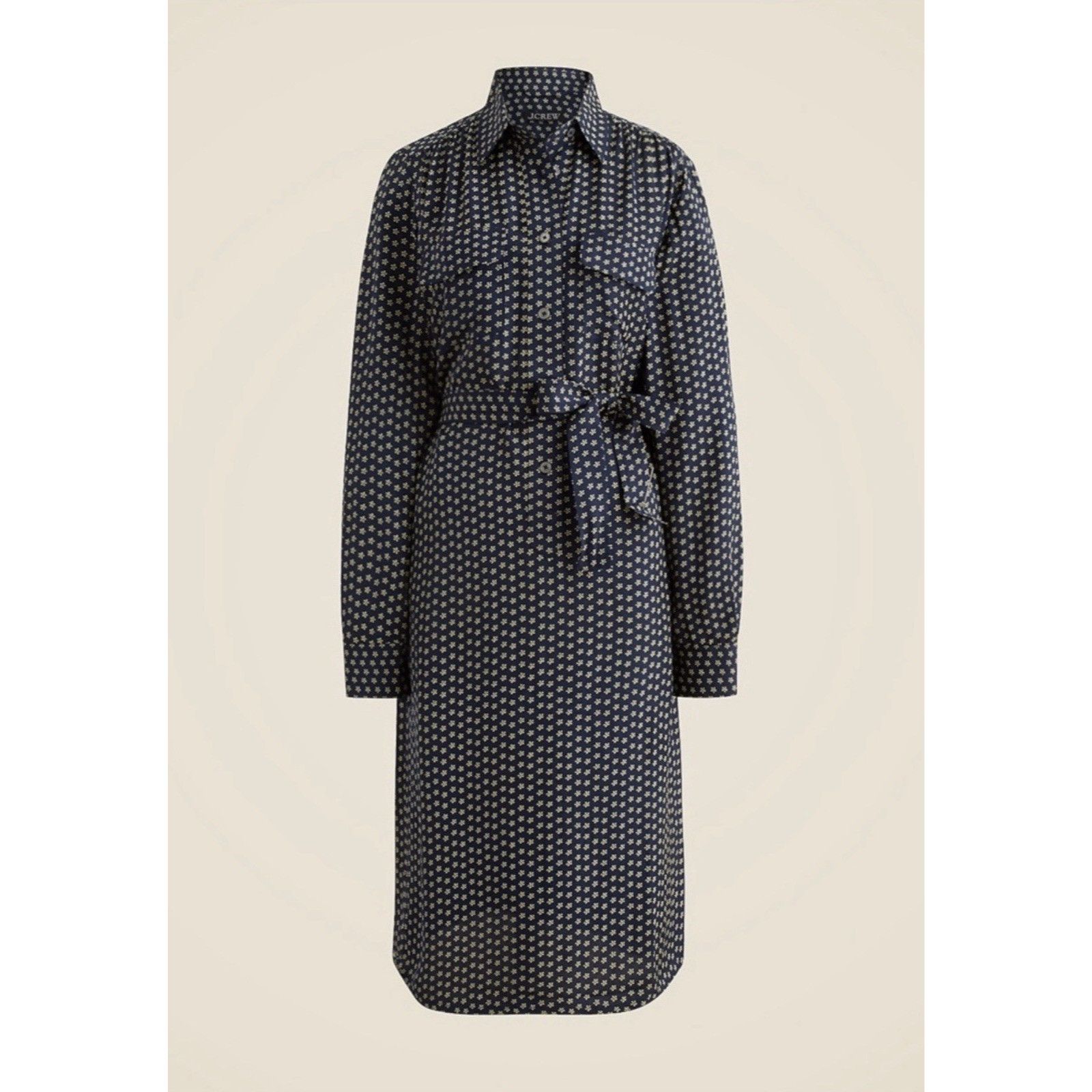 J.Crew J.Crew Tie-Waist Shirt-Dress In Daisy Floral Print Navy Sz 8 Size M / US 6-8 / IT 42-44 - 1 Thumbnail