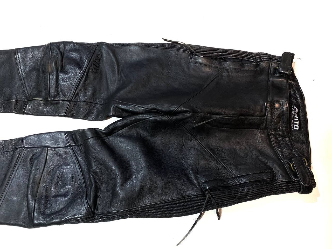 Japanese Brand Akito Racing Moto Leather Pants Vintage Size US 29 - 4 Thumbnail