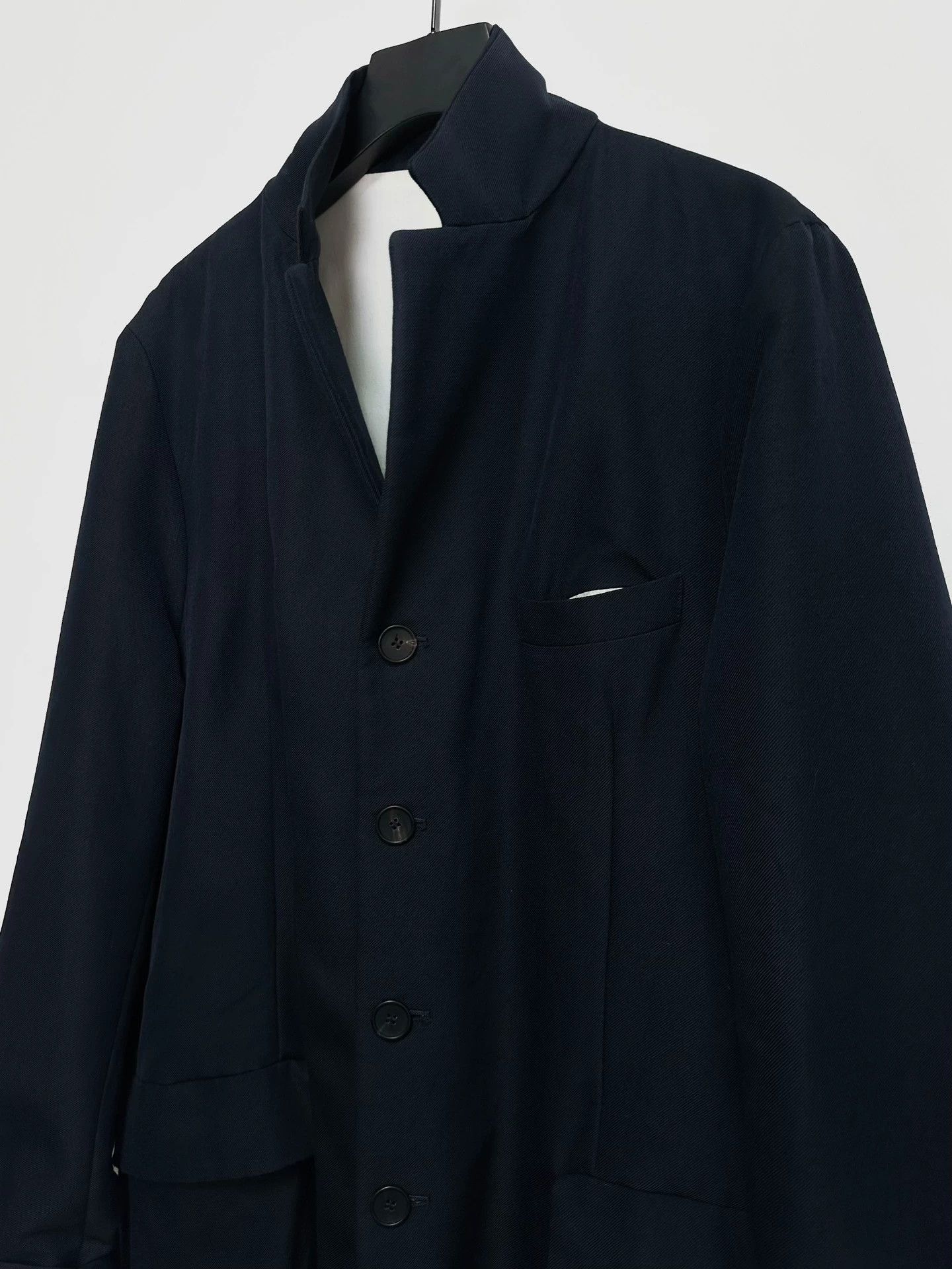 Bergfabel Bergfabel Hand-Dyed Twill Long Coat Deep Black-Blue Size US S / EU 44-46 / 1 - 5 Thumbnail