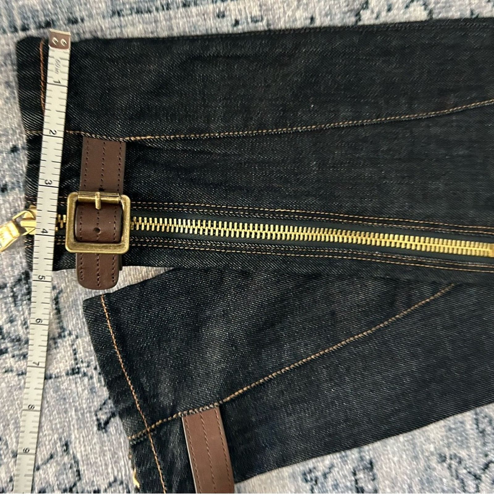 Polo Ralph Lauren Ralph Lauren dark denim with leather & zippers at ankle 28 Size 28" / US 6 / IT 42 - 11 Thumbnail