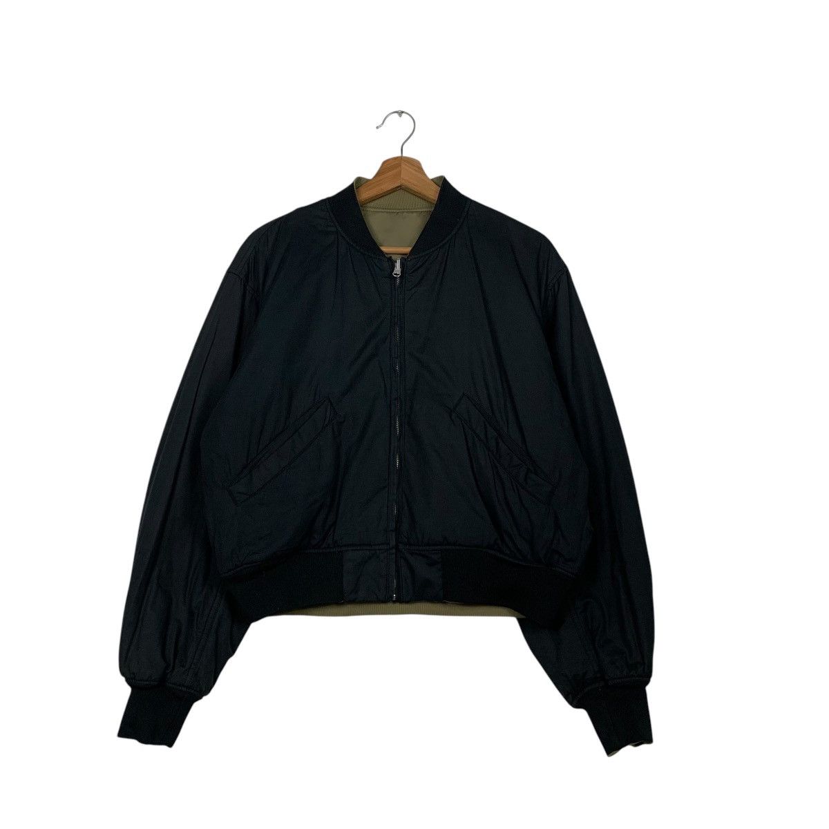 MOUSSY MOUSSY Green Black Reversible Bomber Jacket #2355-C105 Size ONE SIZE - 13 Thumbnail
