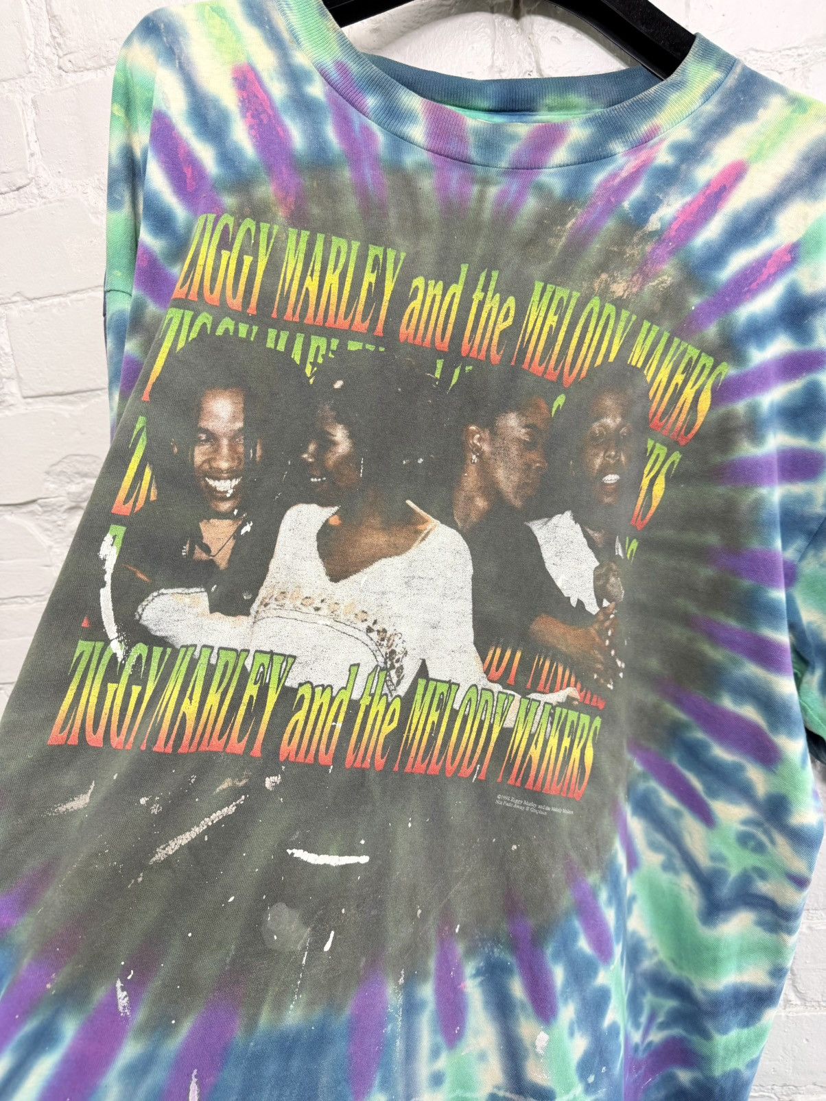 Vintage Vintage 90's Ziggy Marley tie dye shirt Size US XL / EU 56 / 4 - 2 Thumbnail