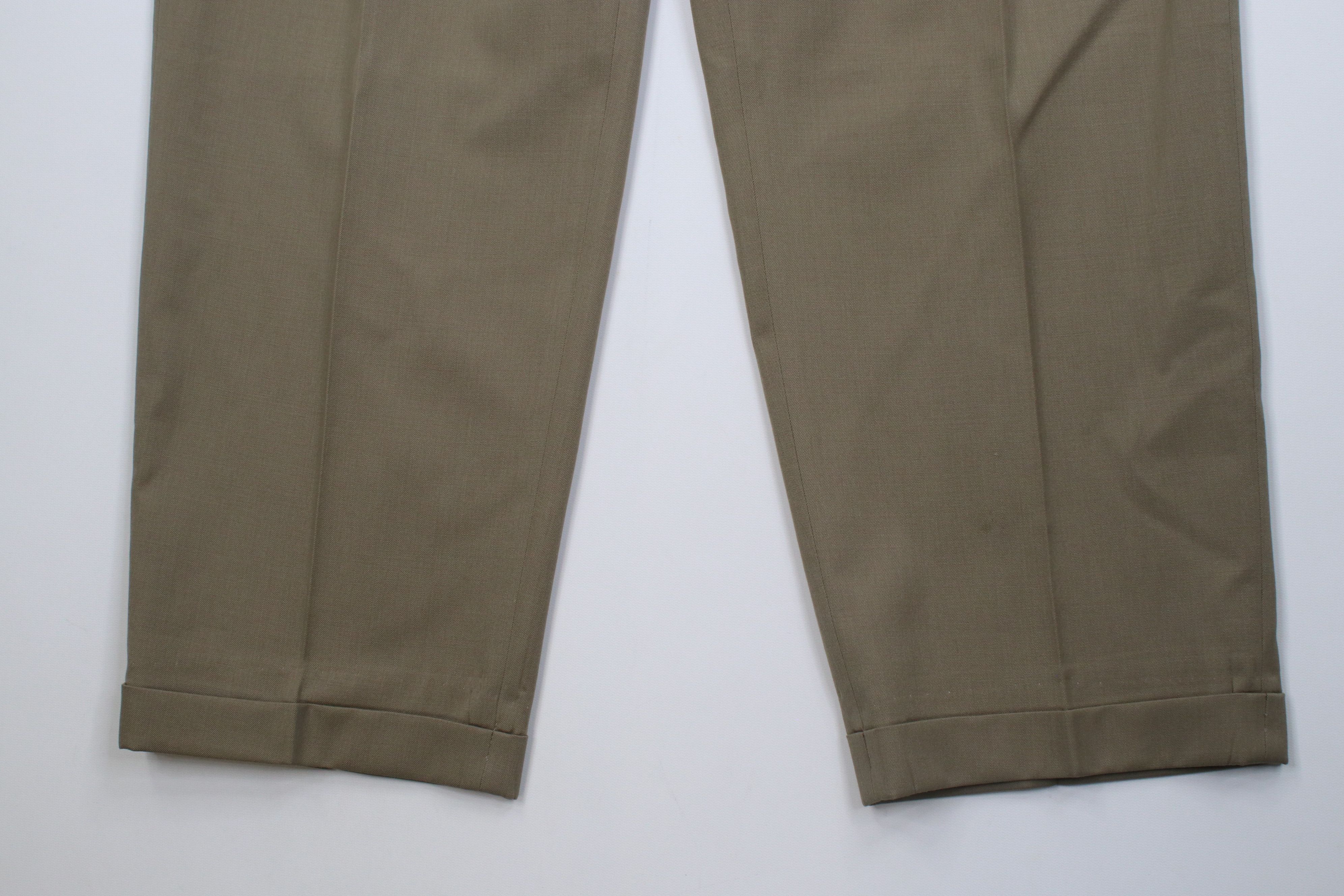 Vintage Vintage 90s Streetwear Wool Knit Wide Leg Chino Pants Beige Size US 42 / EU 58 - 4 Thumbnail