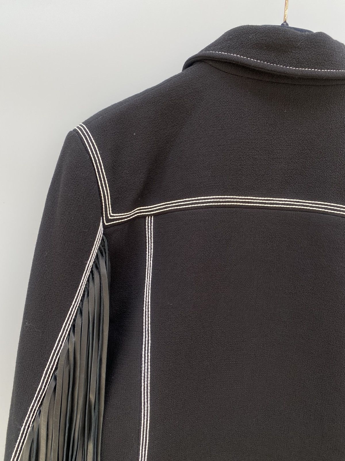Other Fall 2016- Fausto Puglisi- Leather Fringe Wool Jacket Size M / US 6-8 / IT 42-44 - 13 Thumbnail