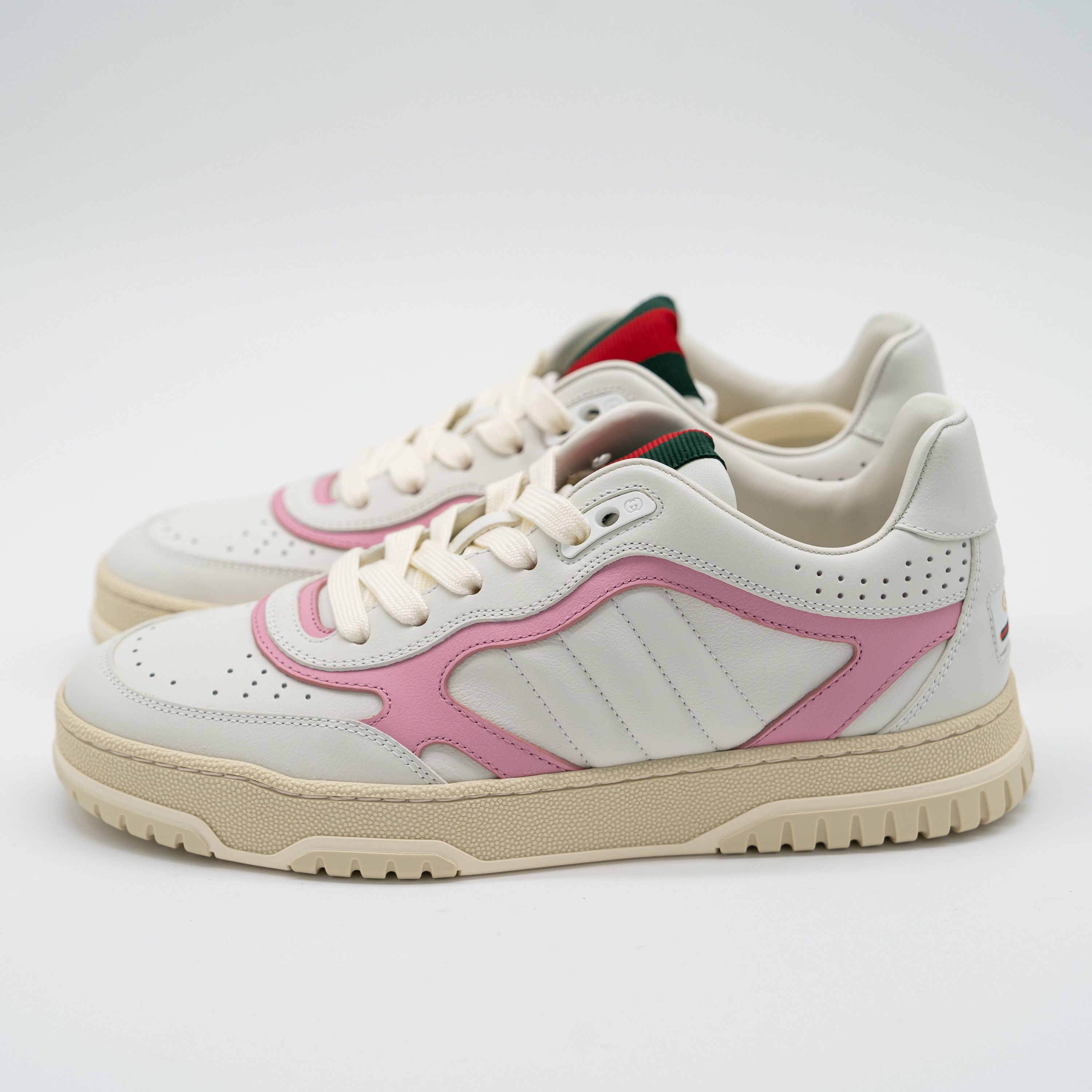 Gucci 9 US Gucci Re-Web Sneakers White Pink Leather Size US 9 / IT 39 - 4 Thumbnail