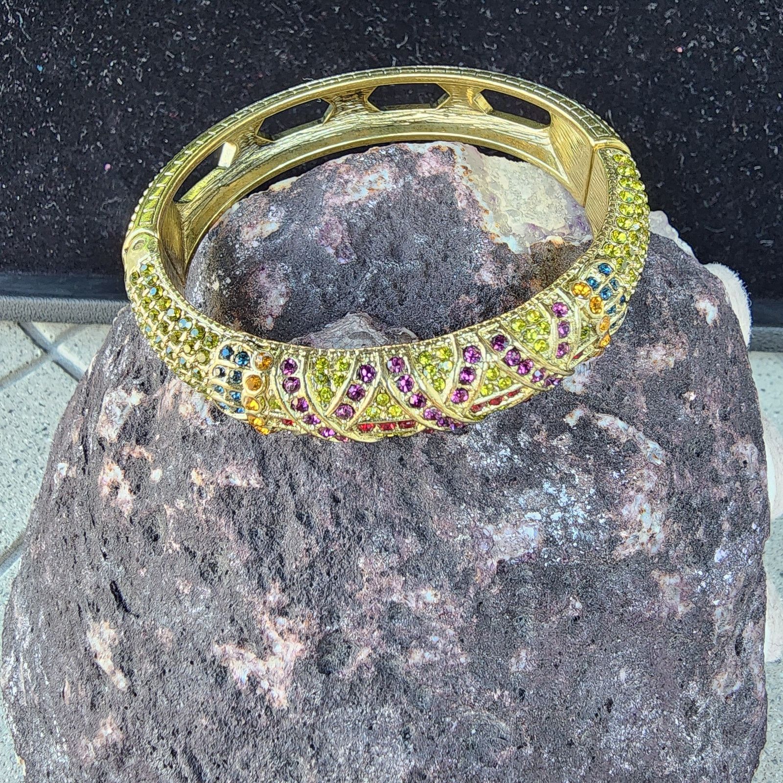Designer Heidi Daus Triple Play X-Ceptional Crystal Bangle Bracelet Size ONE SIZE - 4 Thumbnail
