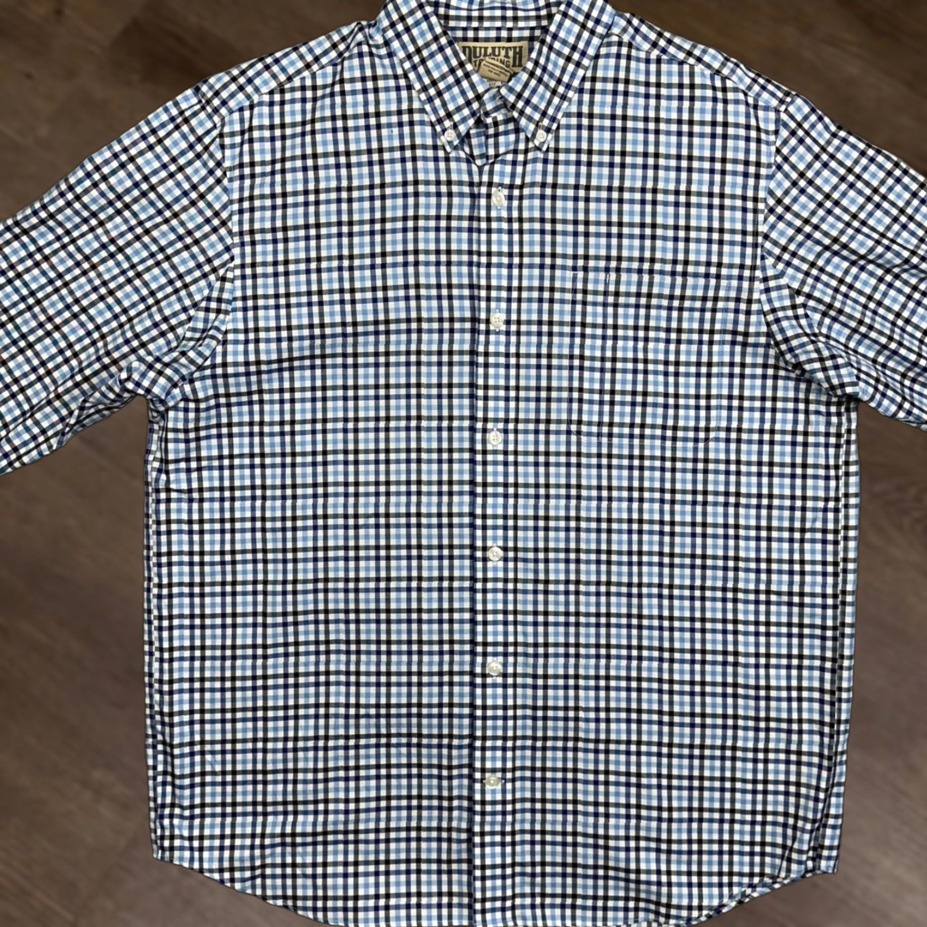 Duluth Trading Company Duluth Trading Co Shirt Mens Large Blue Button-Down Gingham Check Long Sleeve Size US L / EU 52-54 / 3 - 1 Thumbnail