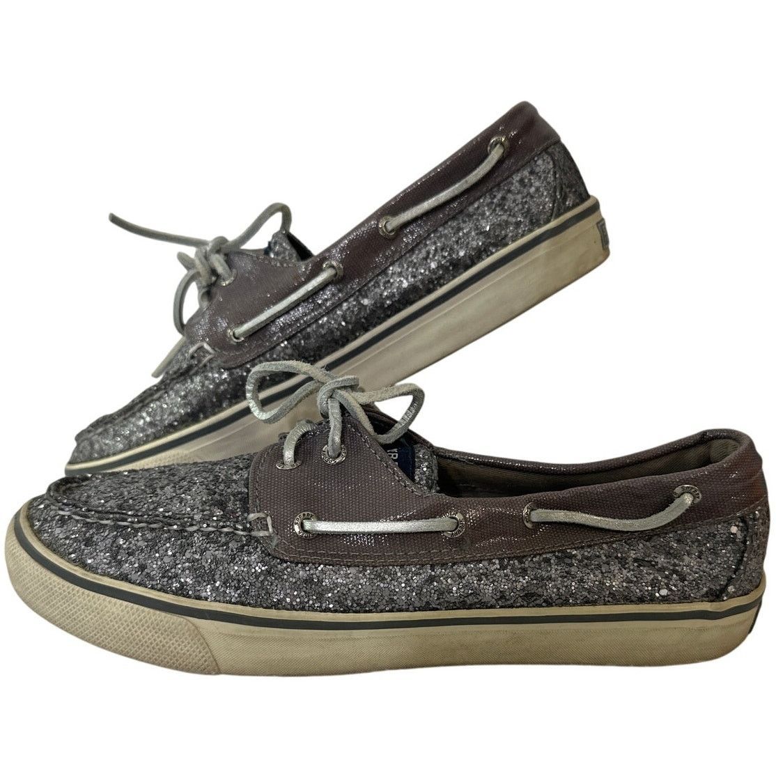 Sperry SPERRY Silver Sequin Boat Top Sliders Shoes Size 9 Size US 9 / IT 39 - 1 Thumbnail