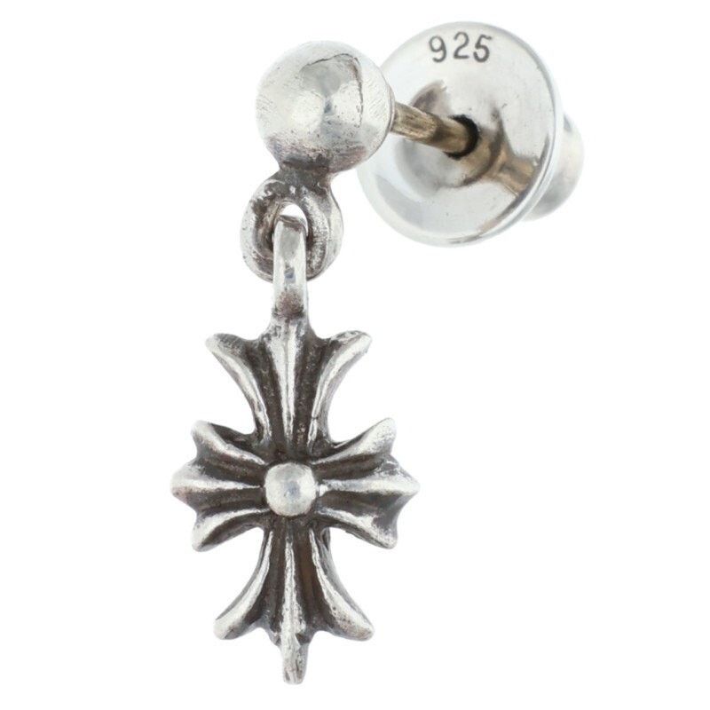 Chrome Hearts Chrome Hearts Tiny ECH Plus Drop Earring Silver Size ONE SIZE - 1 Thumbnail