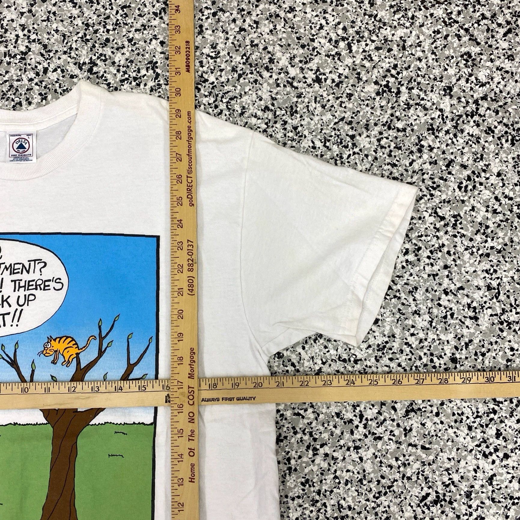 Delta VINTAGE 1996 Old Lady Cat Joke Humor Comedy T-Shirt Men's Large White Cat 80s Vintage Humor Graphic Print Size US L / EU 52-54 / 3 - 2 Thumbnail