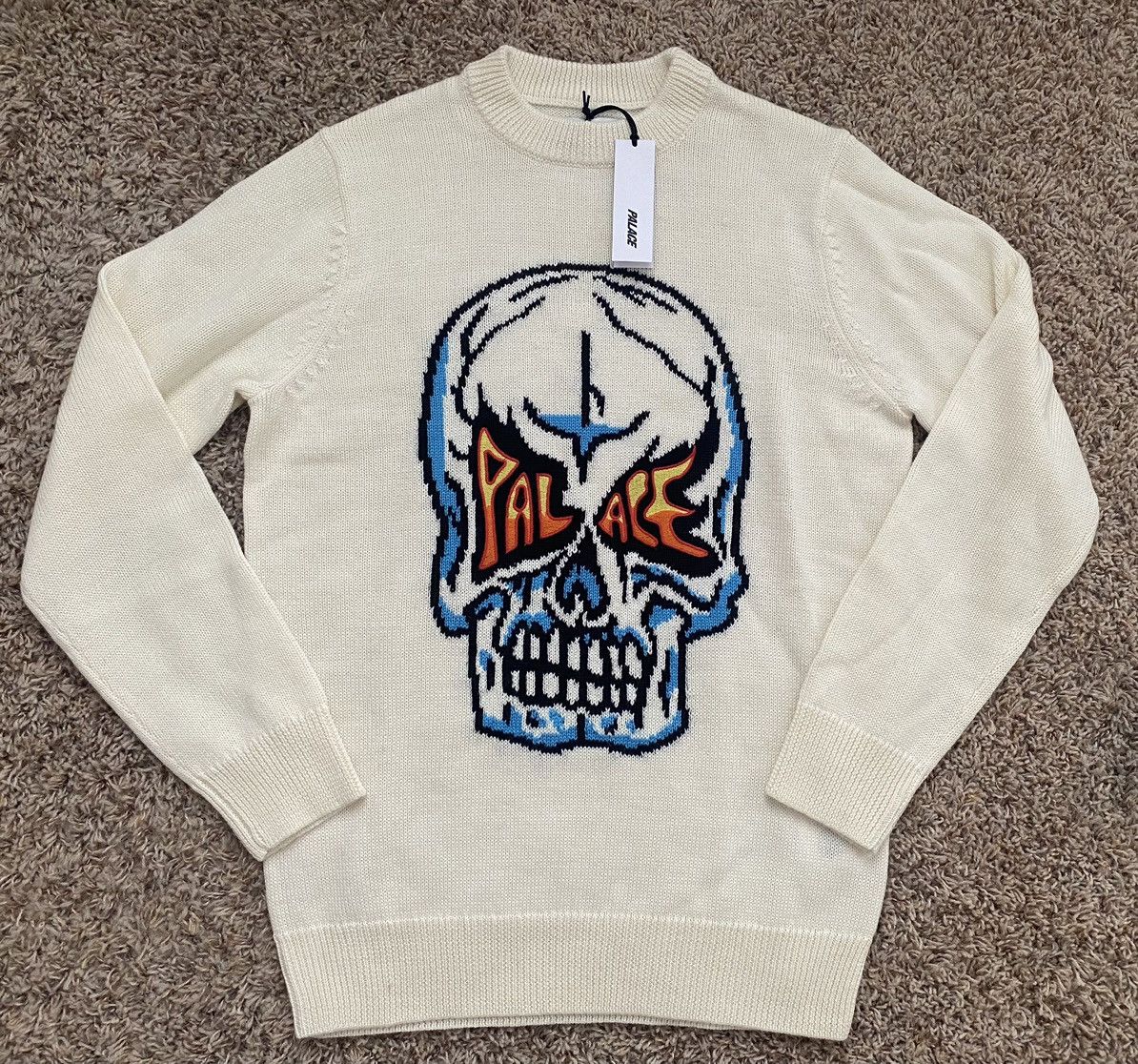 Palace Palace Skull Knit White Size US S / EU 44-46 / 1 - 1 Thumbnail