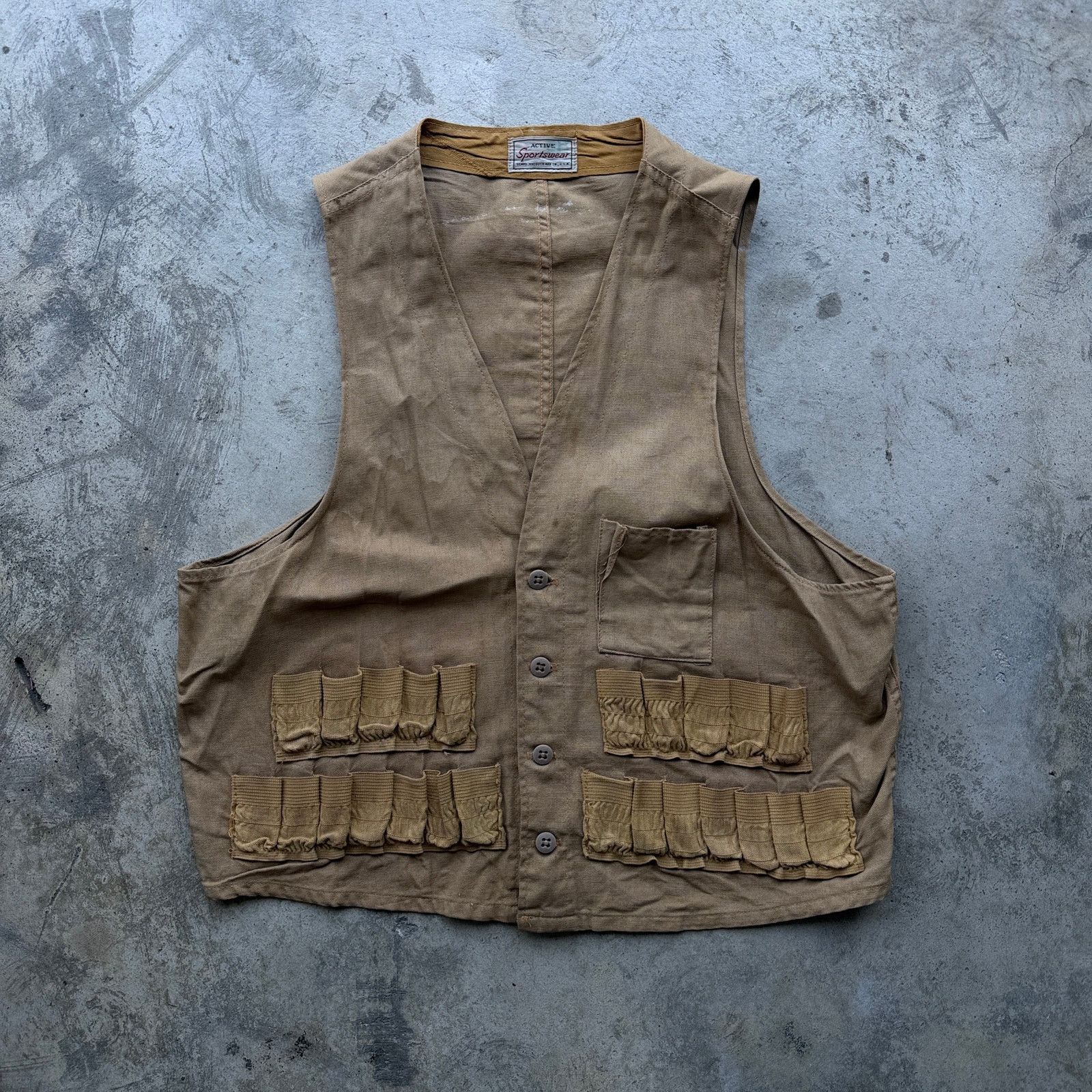 Sears Vtg 70s Sears Active Sportswear Khaki Utility Hunting Vest Size US M / EU 48-50 / 2 - 2 Thumbnail