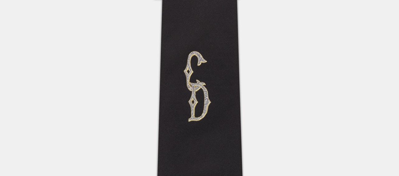 Dior o1w1db10824 Size: OS / Interlaced Signature Tie in Black Size ONE SIZE - 3 Thumbnail