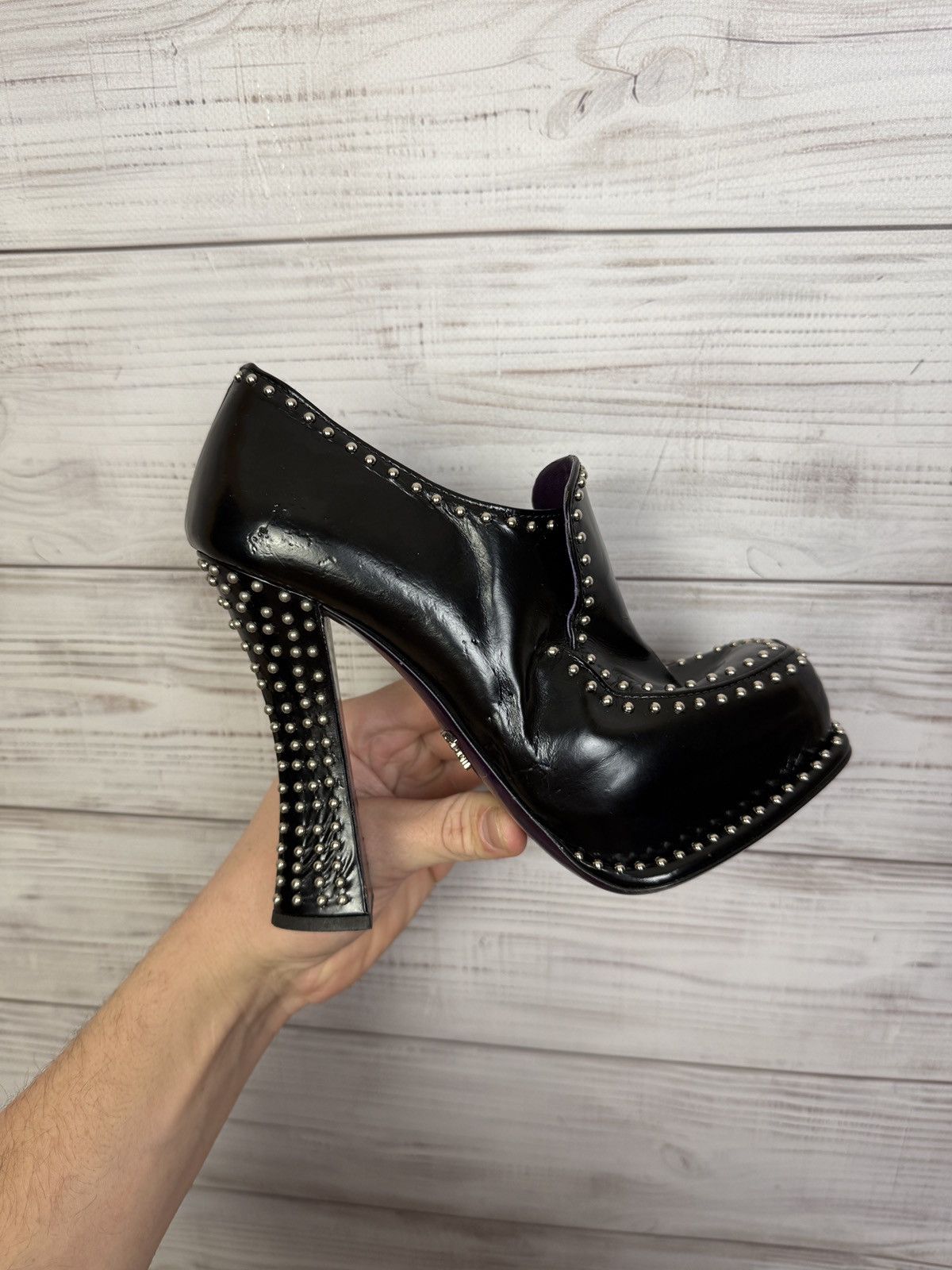Prada Vintage Prada Women Shoes Archival Metal Logo Size US 7 / IT 37 - 10 Thumbnail