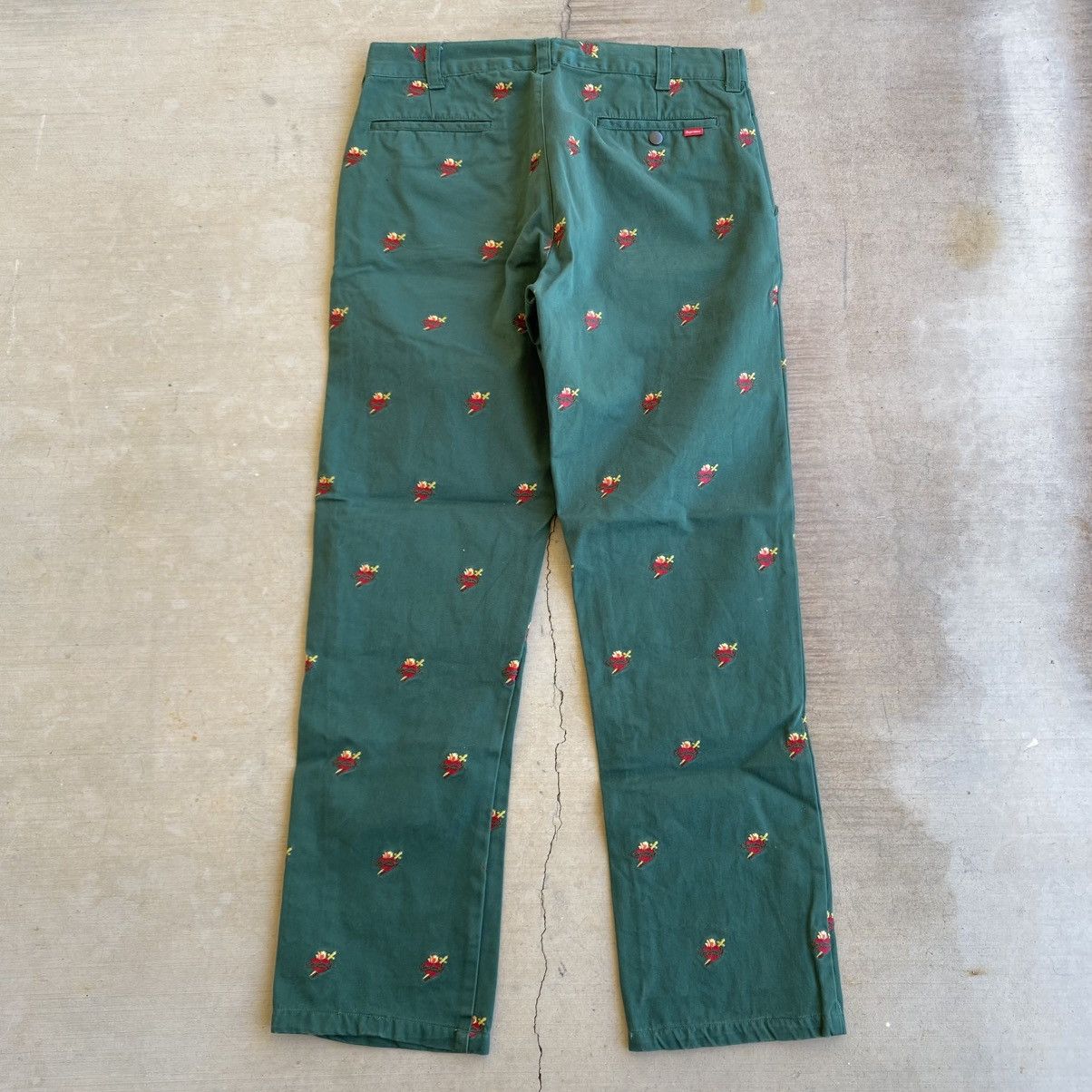 Supreme Supreme Sacred Heart Work Pants Dark Green 2017 Size US 32 / EU 48 - 3 Thumbnail
