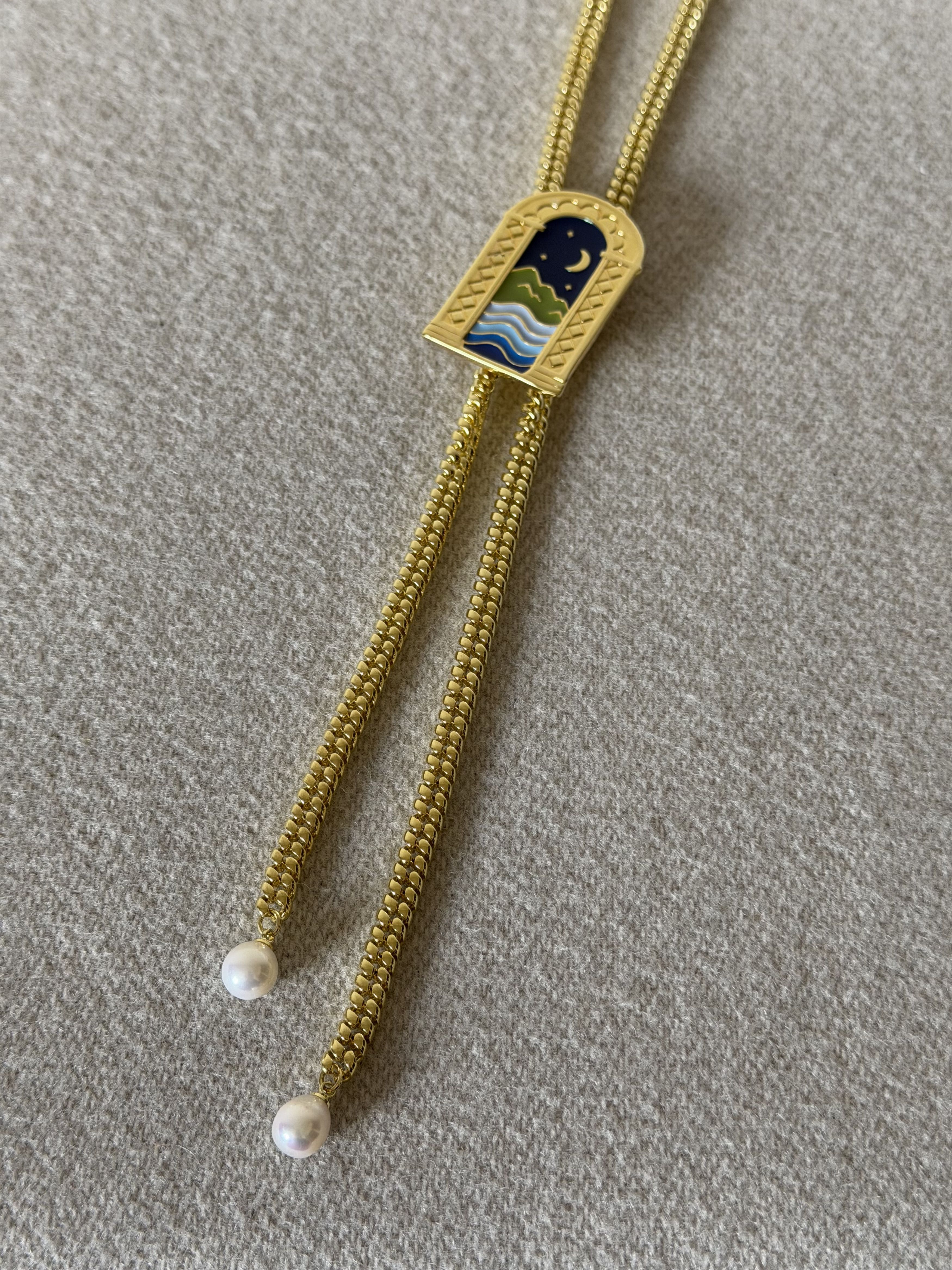 Casablanca Casablanca Arch Landscape Bolo Tie in Gold Size ONE SIZE - 3 Thumbnail