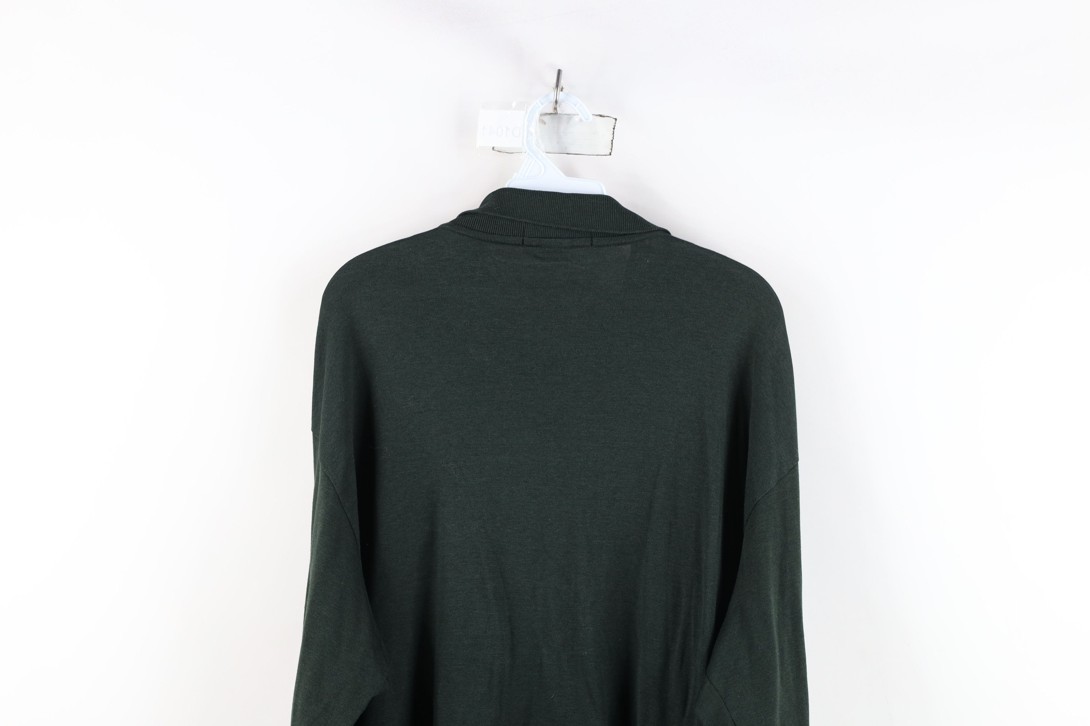 Ralph Lauren × Vintage Vintage 90s Ralph Lauren Knit Long Sleeve Polo Dark Green Size US XL / EU 56 / 4 - 12 Thumbnail