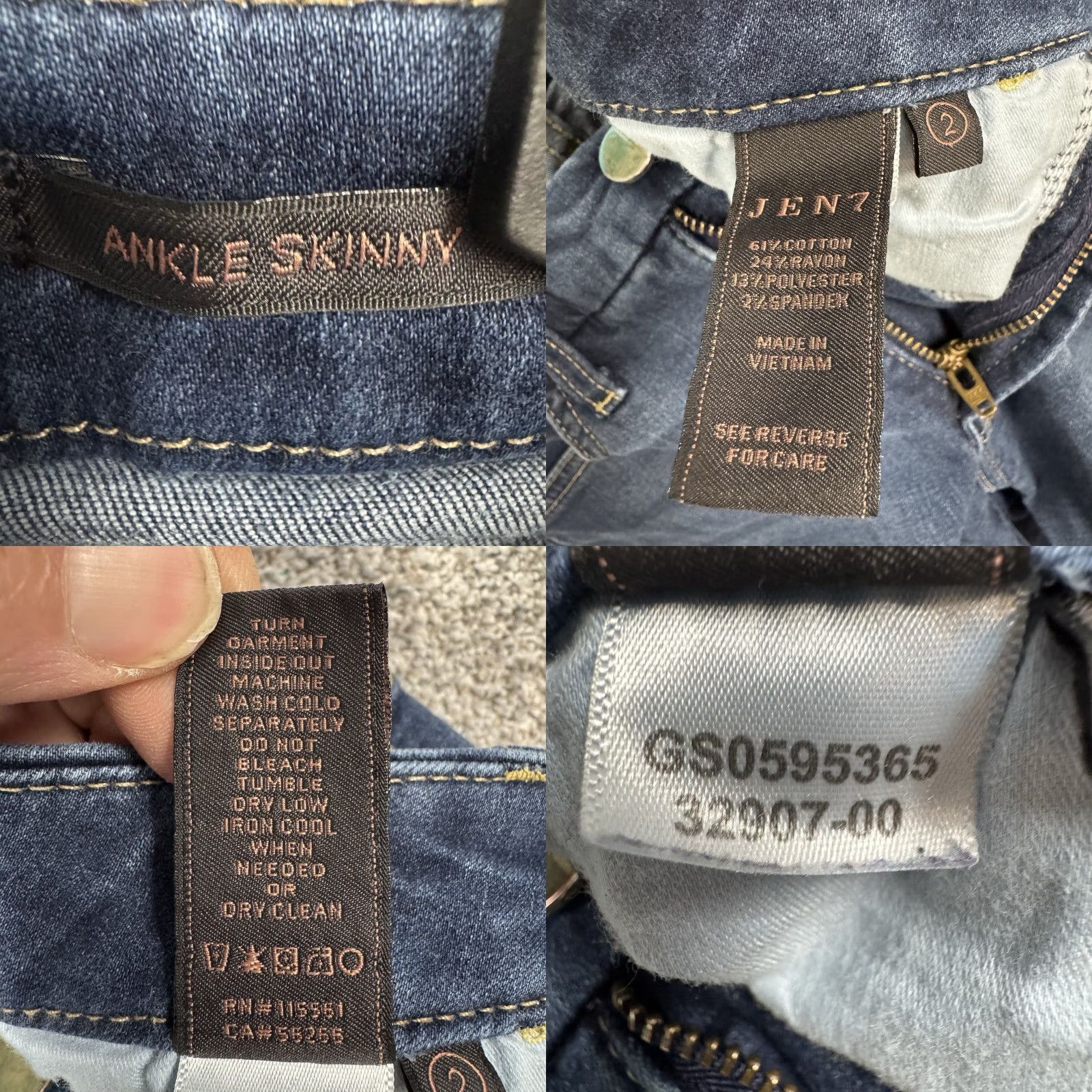 7 For All Mankind VINTAGE 7 For All Mankind Jeans 2 Dark Wash Ankle Skinny Clean Girl Womens Jeans Size 26" / US 2 / IT 38 - 8 Thumbnail