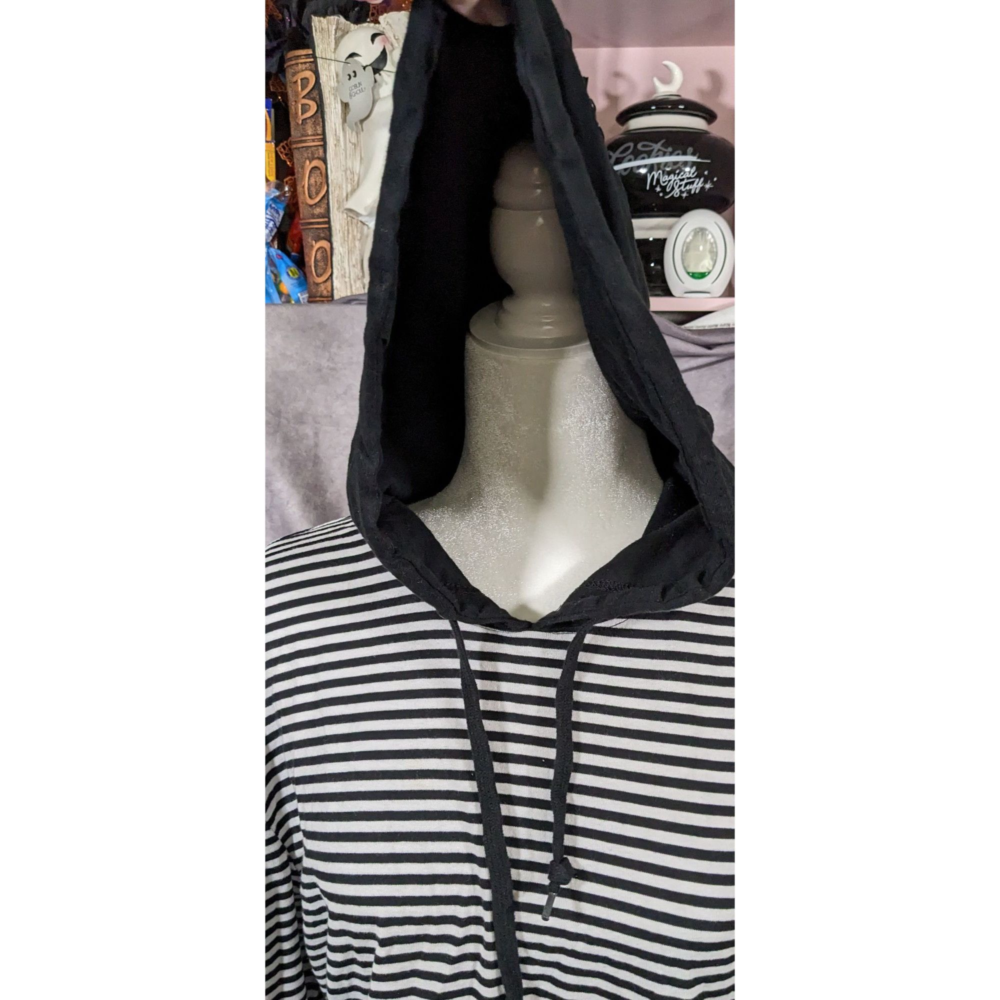 Zine Black And White Striped Hoodie from Zine by Zumiez Size US M / EU 48-50 / 2 - 8 Thumbnail