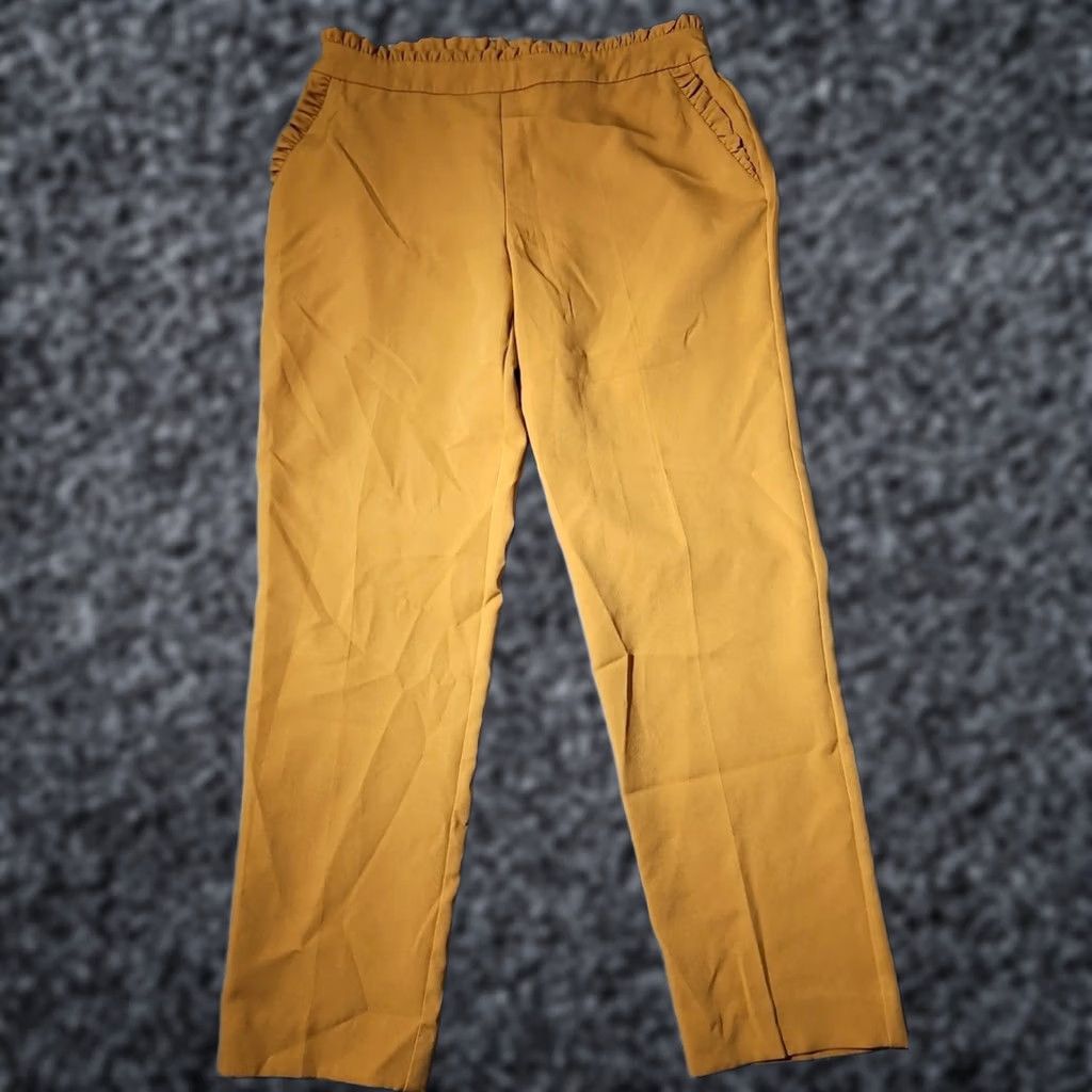 Vintage VINTAGE Flirtatious Young Contemporary Pants Womens Large Yellow Mustang Pull On Ruffle Size 36" / US 14 / IT 50 - 1 Thumbnail