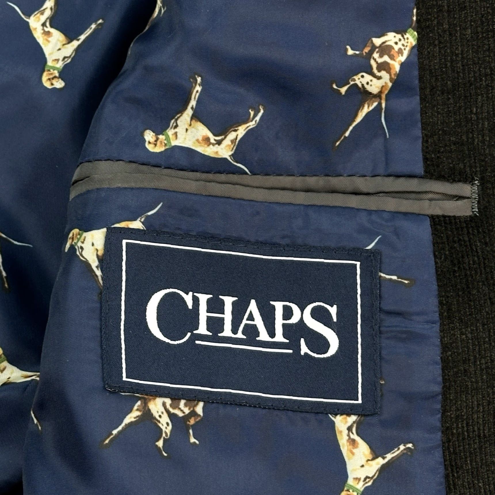 Chaps Chaps Blazer Mens 42R Brown Corduroy Dog Print Liner Elbow Patch Sport Coat Shirt Jacket? Size 42R - 7 Thumbnail