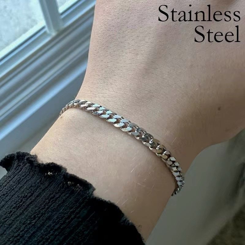 Other Silver Color Cuban Chain Bracelet Size ONE SIZE - 3 Thumbnail