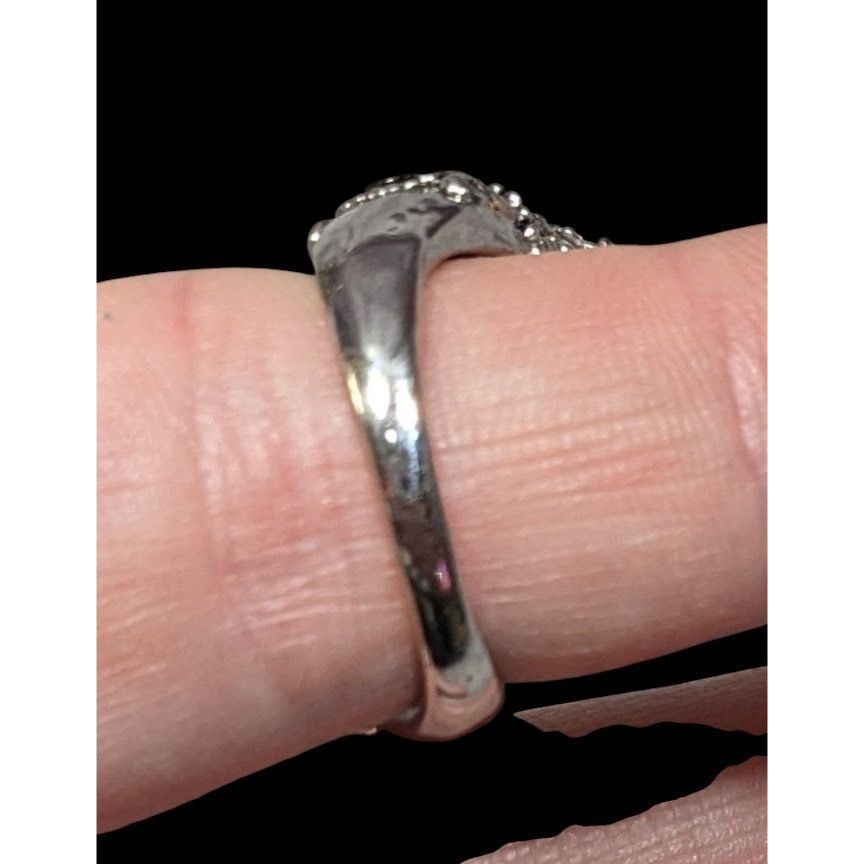 Other Vintage Glam Faux Pearl Cocktail Ring With Black Rhinestone Size ONE SIZE - 5 Thumbnail
